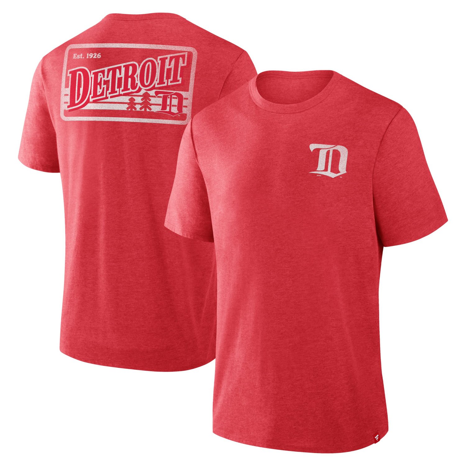 Fanatics Heather Detroit Wings Fan Lanes Tri-Blend T-Shirt - view number 1