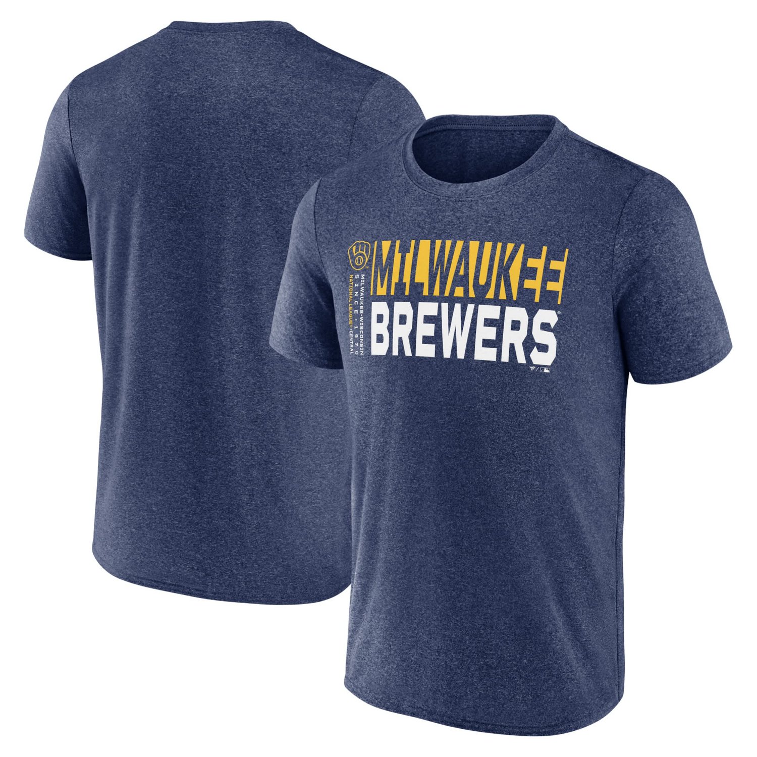 Fanatics Heather Milwaukee Brewers Fundamentals Shoot For The Sky T-Shirt                                                       