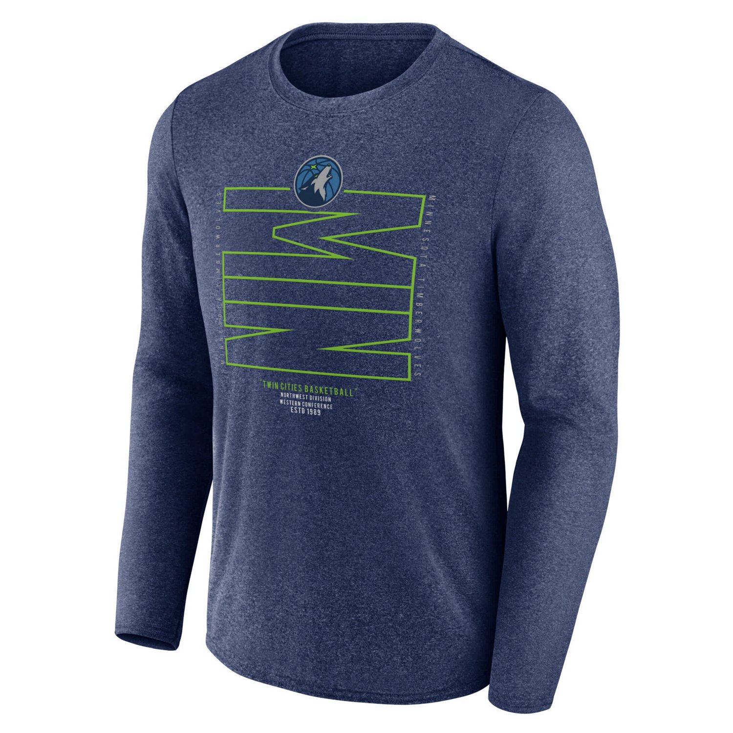 Fanatics Heather Minnesota Timberwolves Game Point Long Sleeve T-Shirt                                                           - view number 2