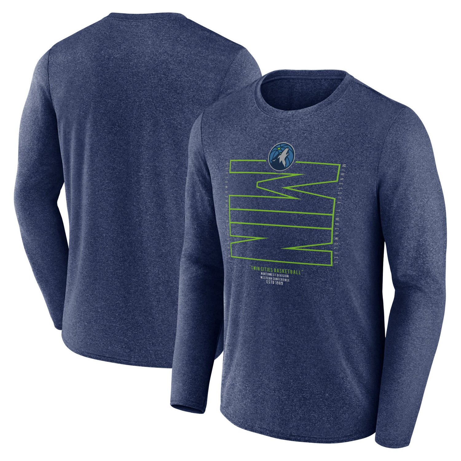 Fanatics Heather Minnesota Timberwolves Game Point Long Sleeve T-Shirt                                                           - view number 1