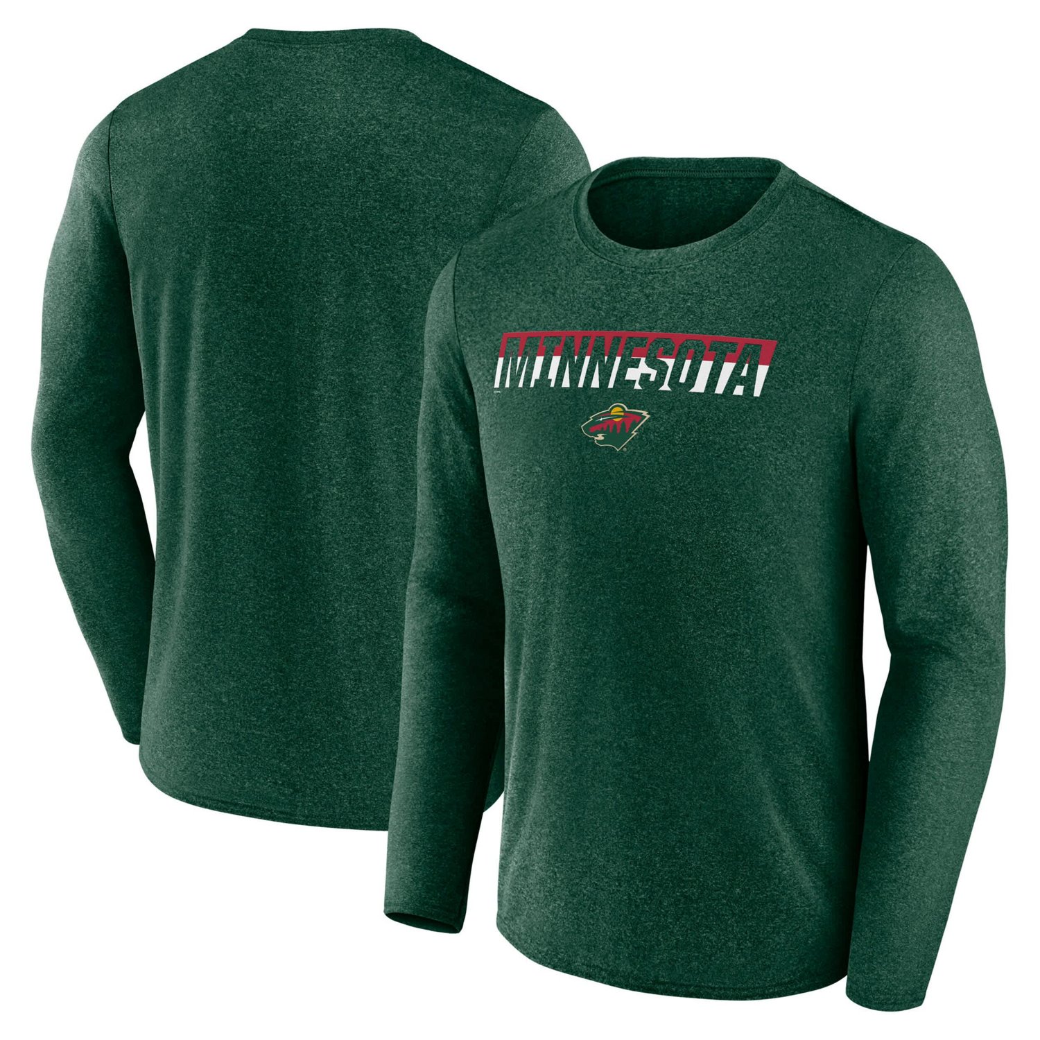 Fanatics Heather Minnesota Wild Transition Long Sleeve T-Shirt