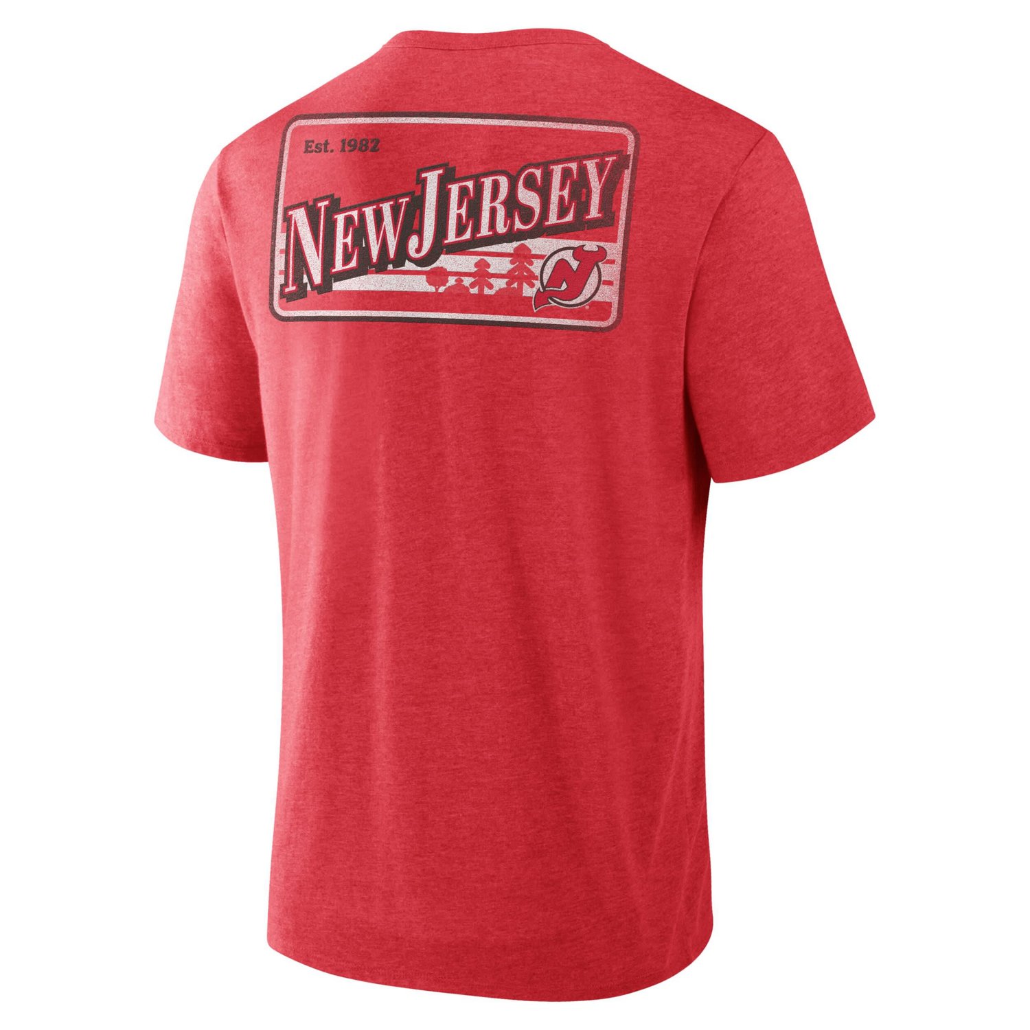 Fanatics Heather New Jersey Devils Fan Lanes Tri-Blend T-Shirt - view number 3