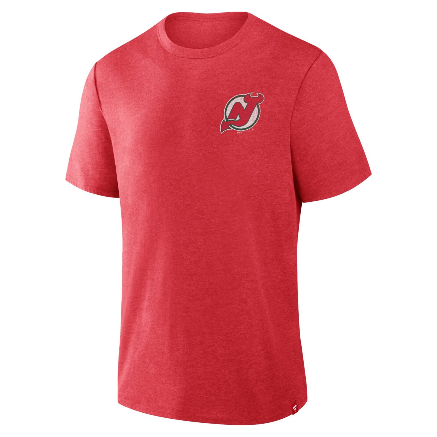 Fanatics Heather New Jersey Devils Fan Lanes Tri-Blend T-Shirt