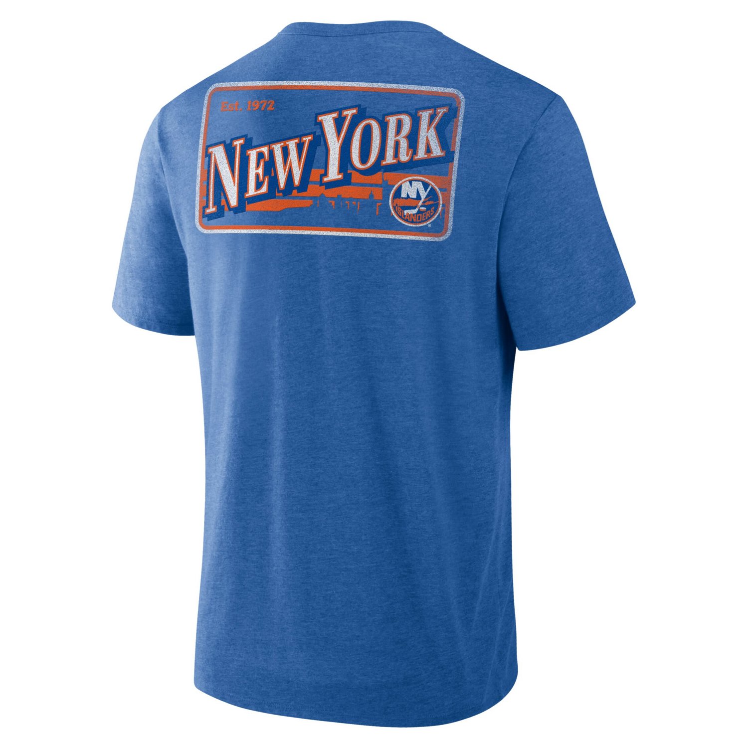 Fanatics Heather New York Islanders Fan Lanes Tri-Blend T-Shirt                                                                  - view number 3