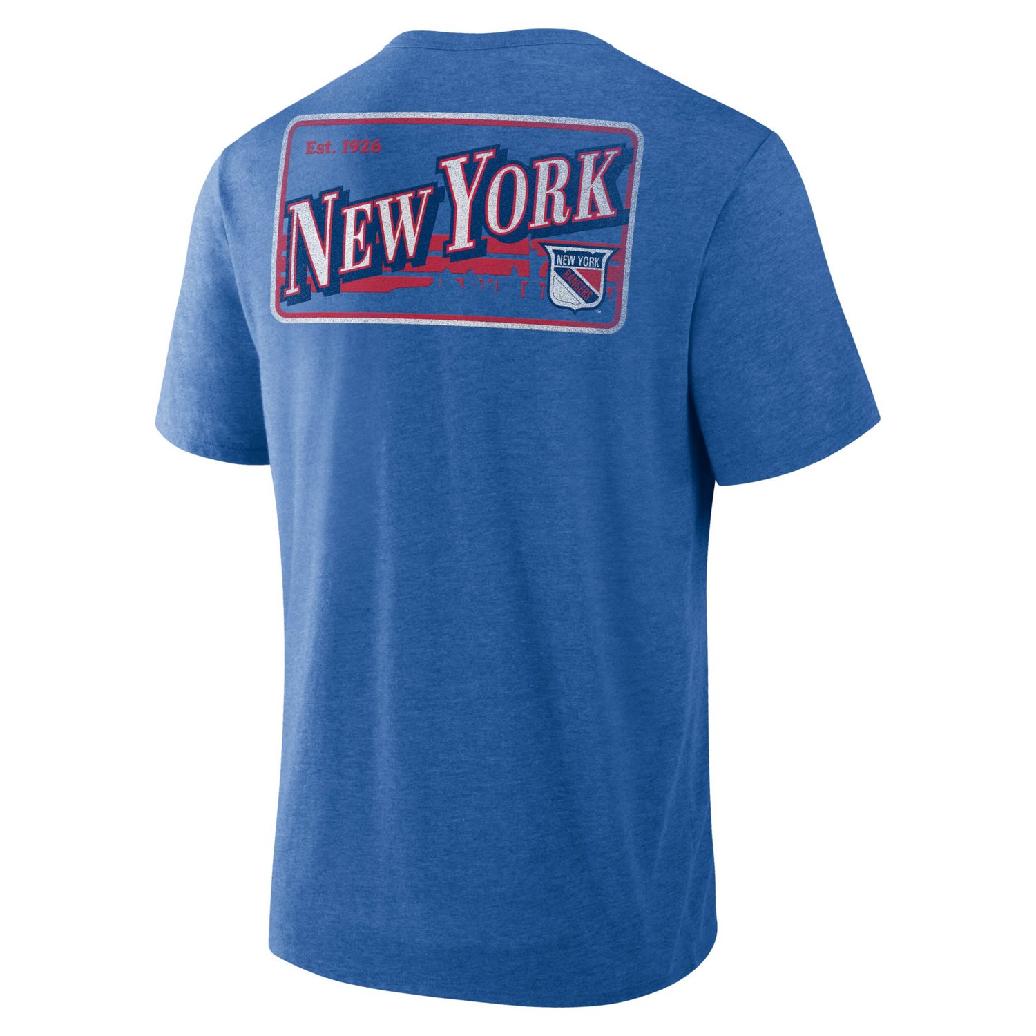 Fanatics Heather New York Rangers Fan Lanes Tri-Blend T-Shirt - view number 3