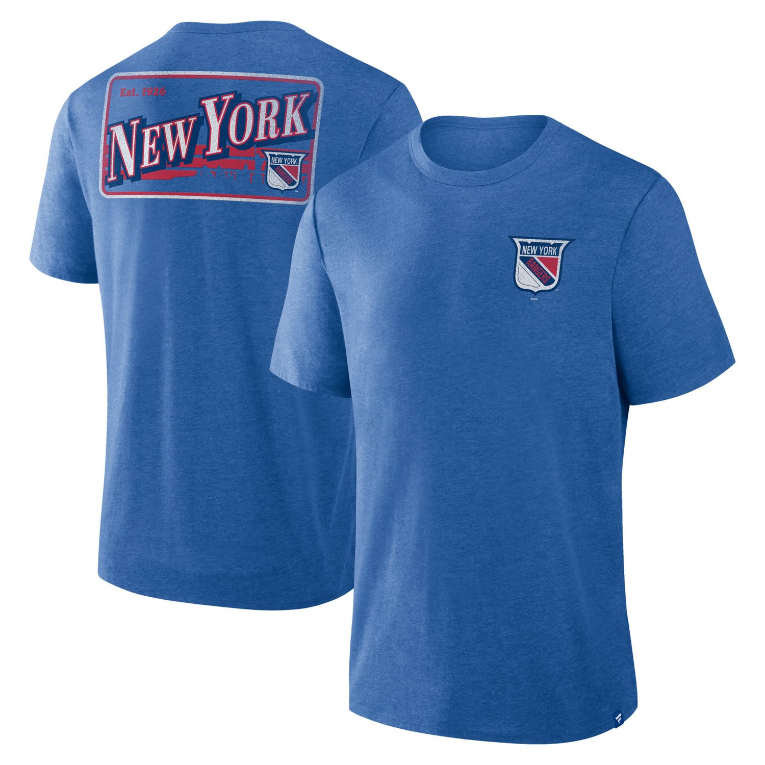 Fanatics Heather New York Rangers Fan Lanes Tri-Blend T-Shirt - view number 1