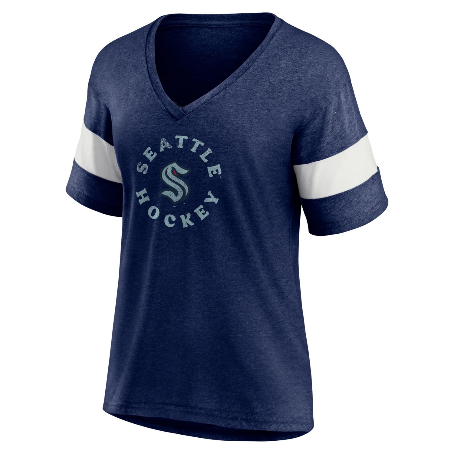 Fanatics Heather Seattle Kraken Special Edition 20 Ring The Alarm V-Neck T-Shirt                                                 - view number 2
