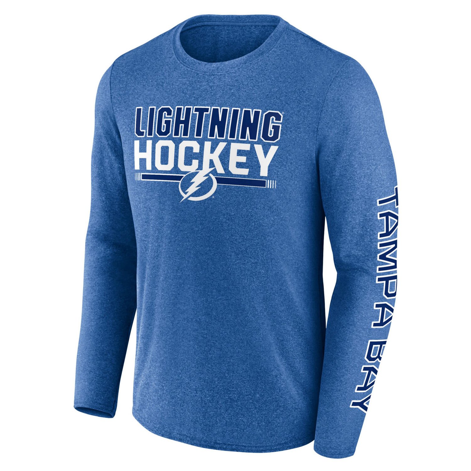 Fanatics Heather Tampa Bay Lightning Sweep Iconic Synthetic Long Sleeve T-Shirt                                                  - view number 2