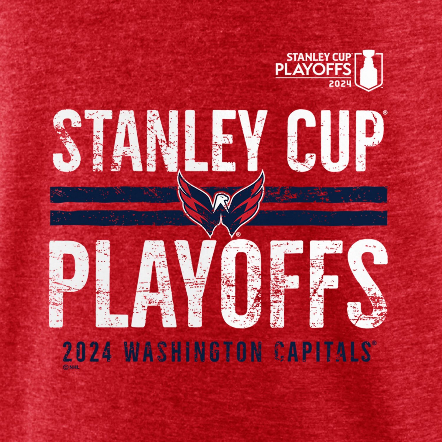 Fanatics Heather Washington Capitals 2024 Stanley Cup Playoffs Crossbar Tri-Blend T-Shirt
