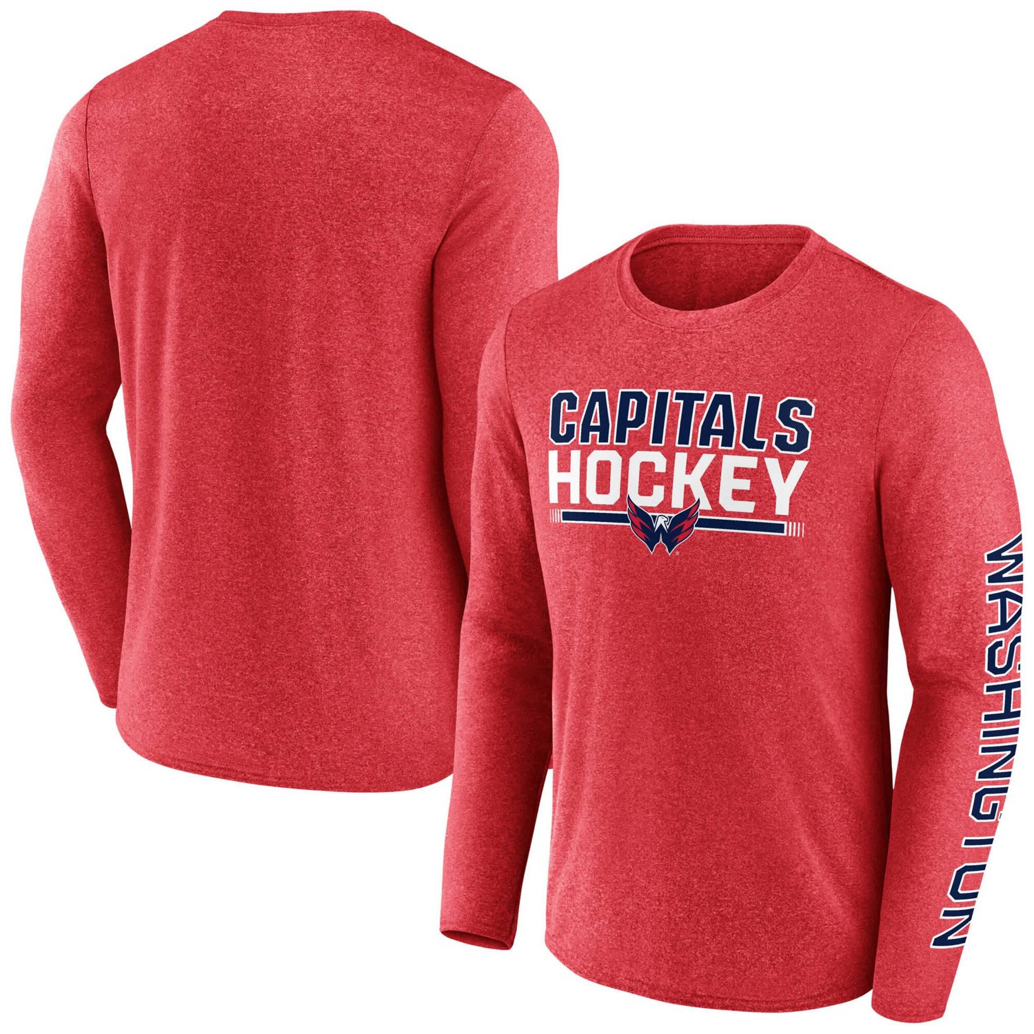 Fanatics Heather Washington Capitals Sweep Iconic Synthetic Long Sleeve T-Shirt