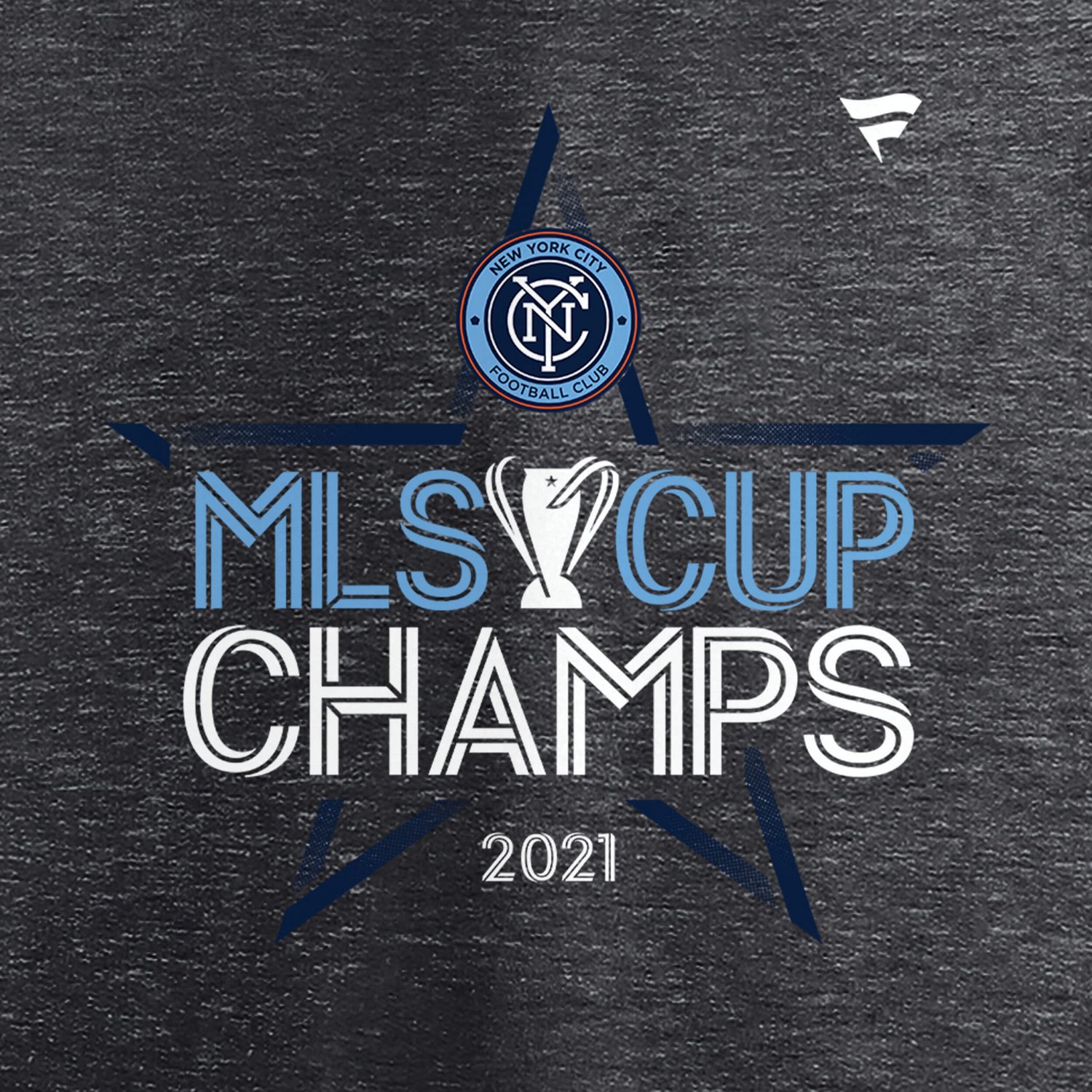 Fanatics Heathered Charcoal New York City FC 2021 MLS Cup Champions Locker Room Long Sleeve V-Neck T-Shirt