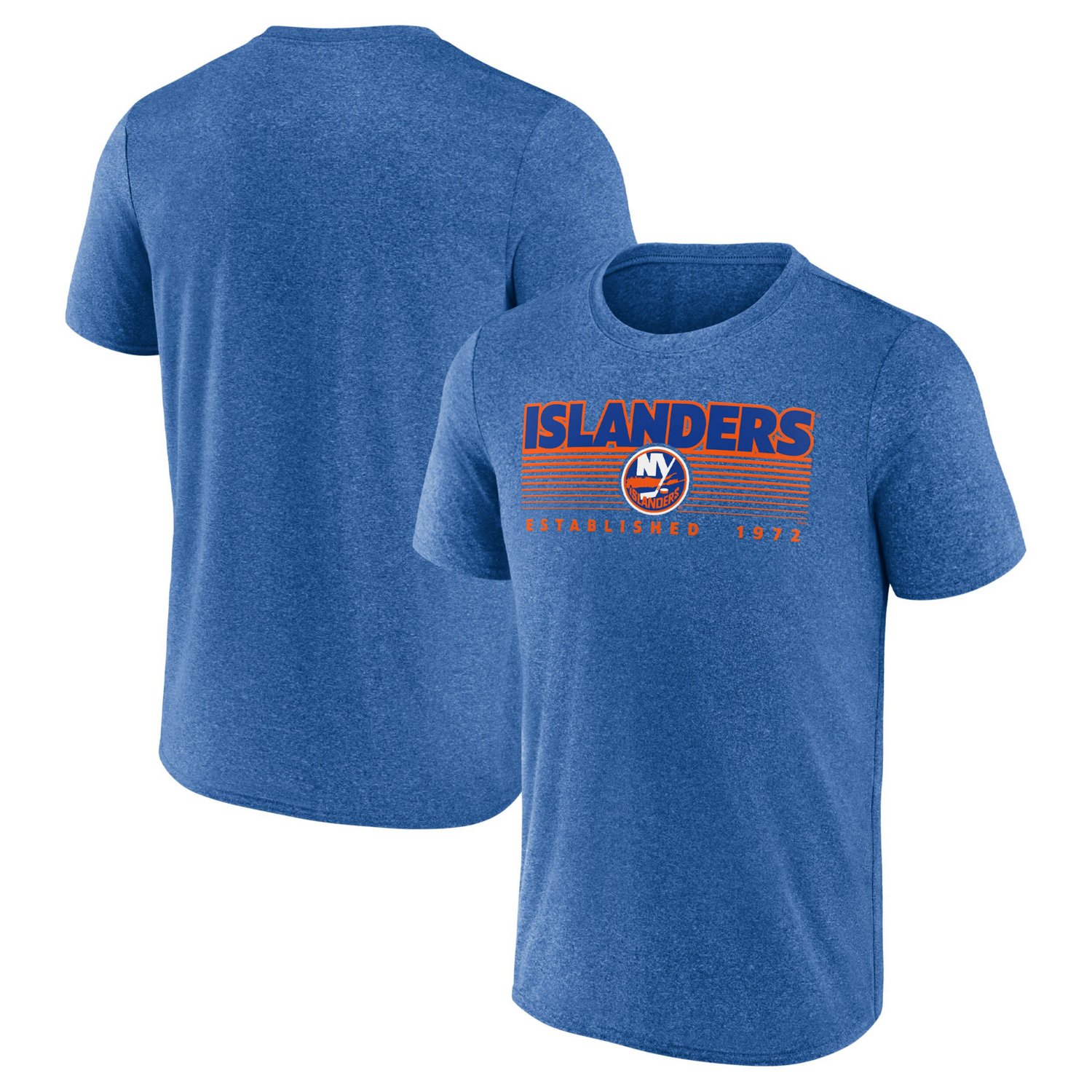 Fanatics Heathered New York Islanders Prodigy Performance T-Shirt                                                                - view number 1