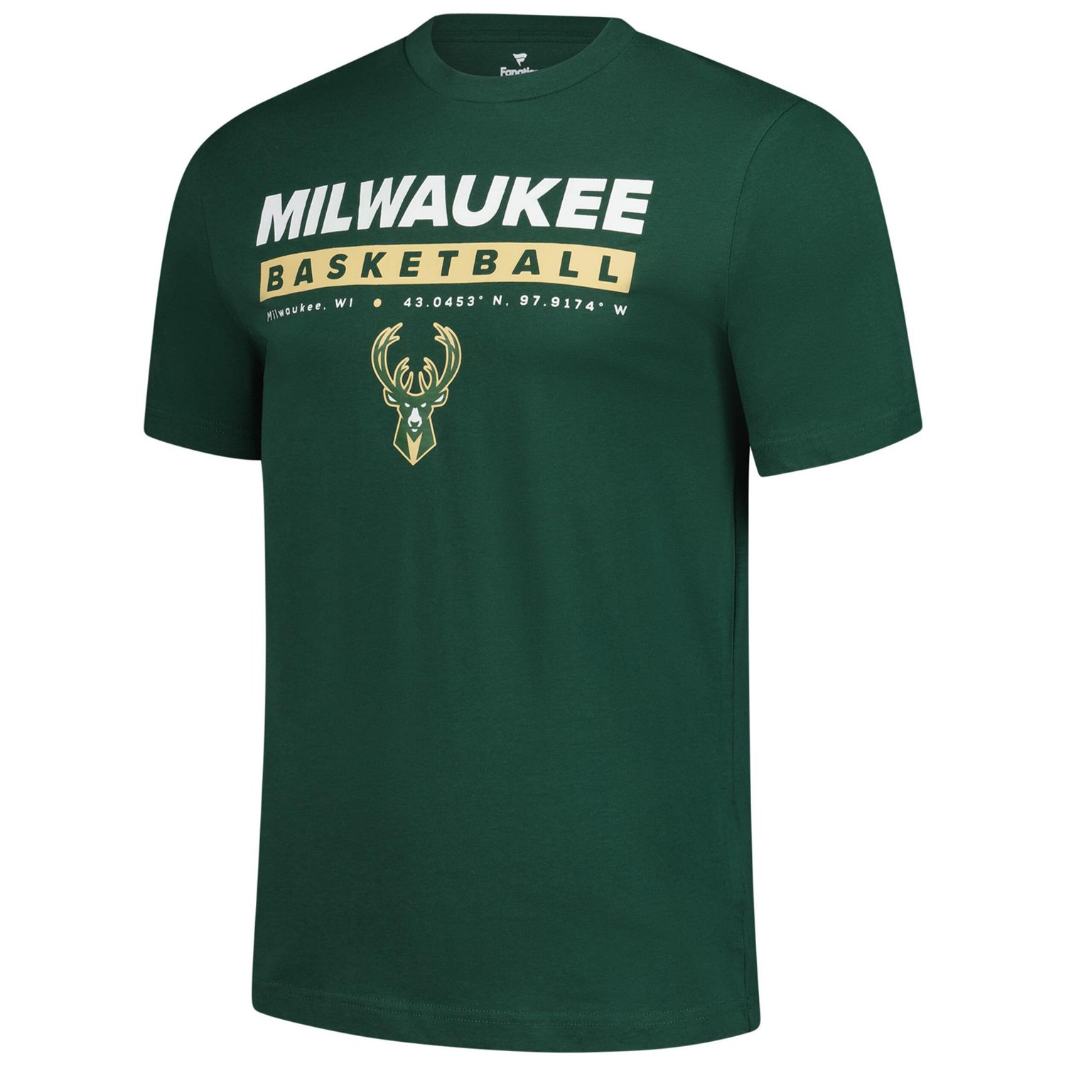 Fanatics Hunter Milwaukee Bucks Location Just Net T-Shirt