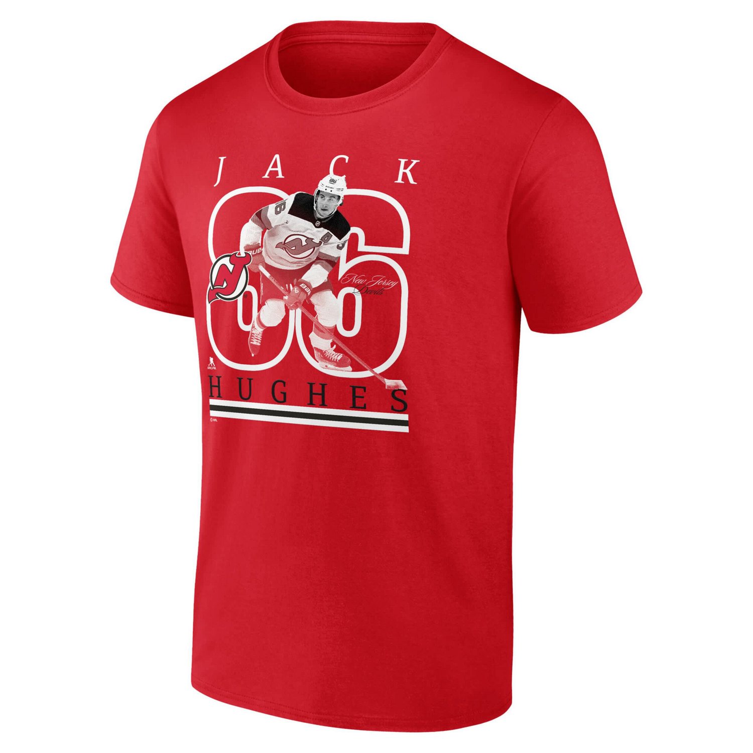 Fanatics Jack Hughes New Jersey Devils Authentic Stack Name  Number T-Shirt - view number 2