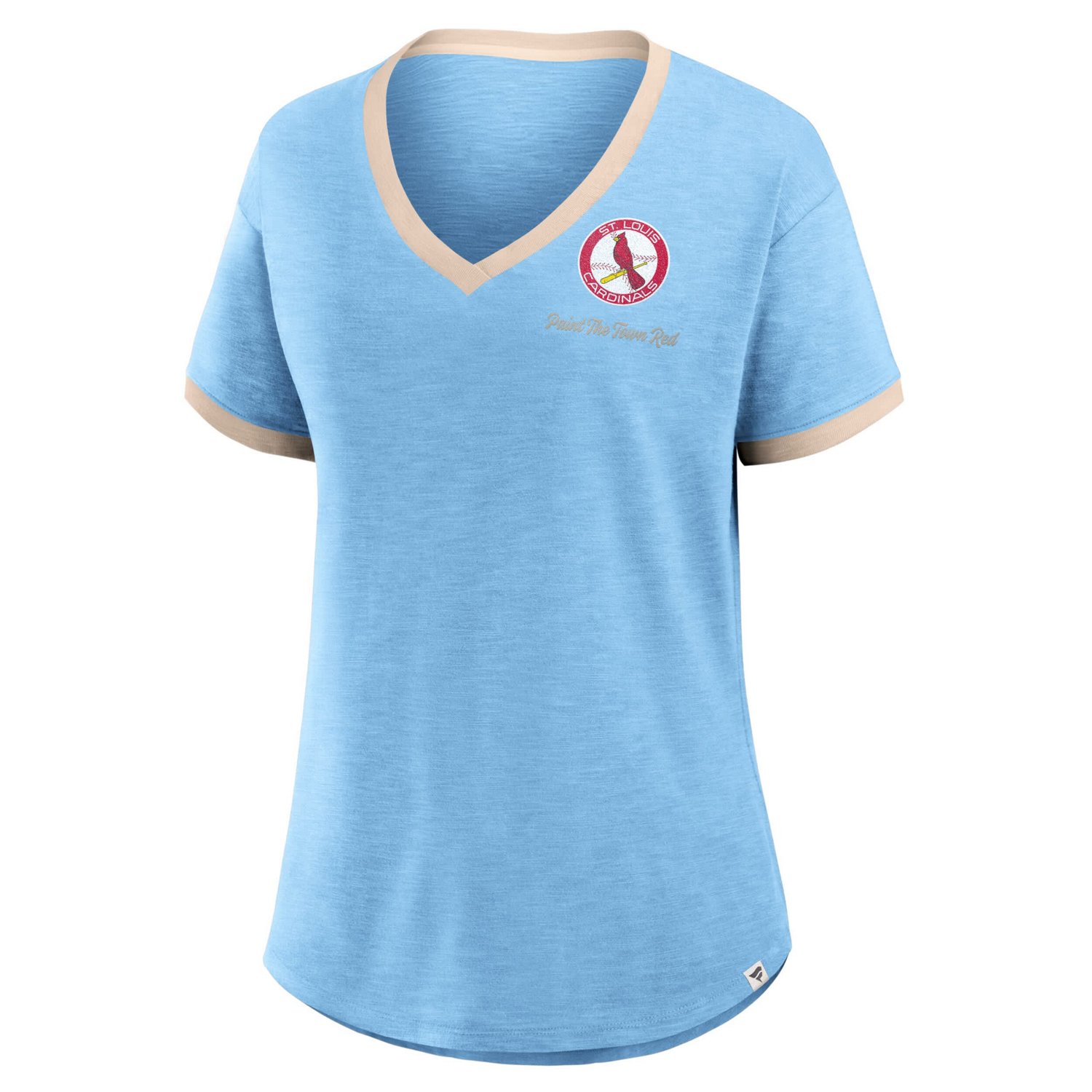 Fanatics Light St Louis Cardinals Binge Worthy Stadium Slub V-Neck T-Shirt - view number 2
