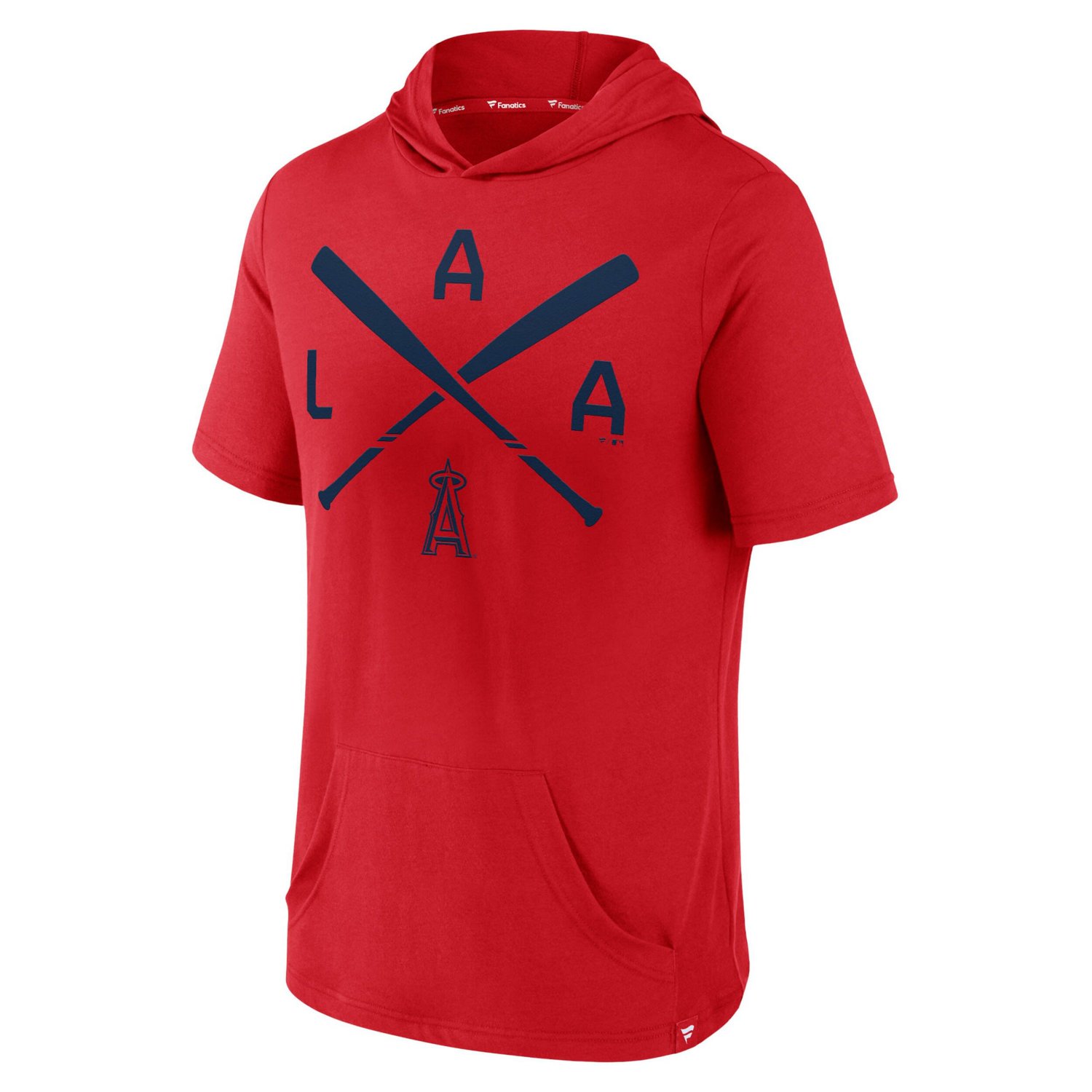 Fanatics Los Angeles Angels Iconic Rebel Short Sleeve Hooded Top - view number 2