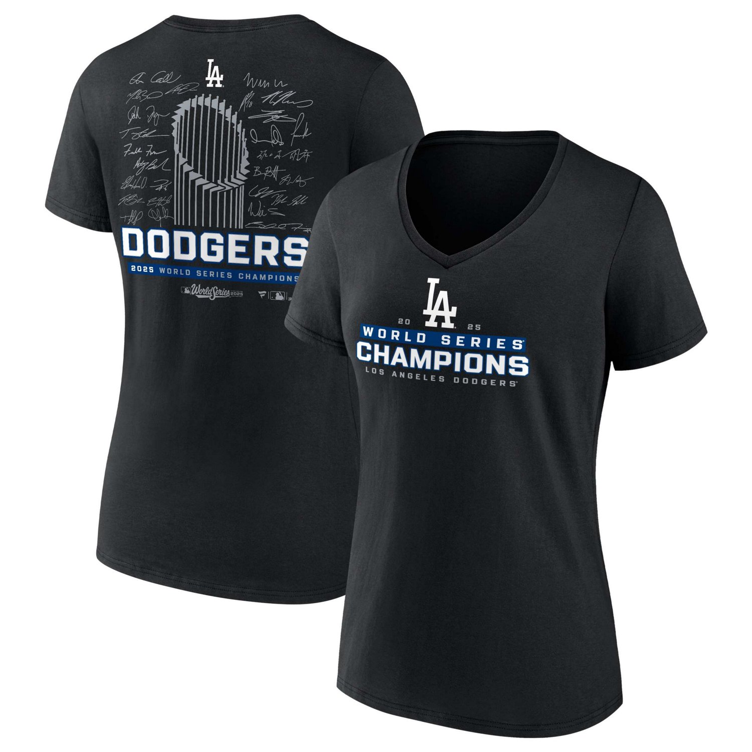 Fanatics Los Angeles Dodgers 2025 World Series Champions Signature Roster V-Neck T-Shirt