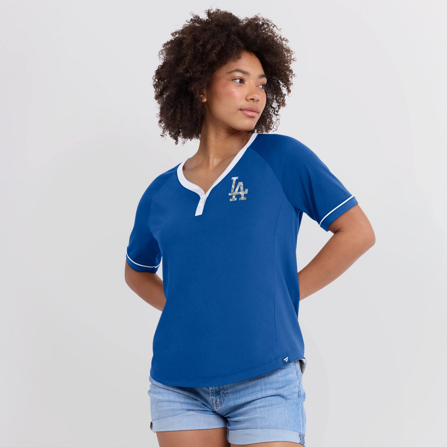 Fanatics Los Angeles Dodgers League Diva Star Raglan V-Neck T-Shirt - view number 4