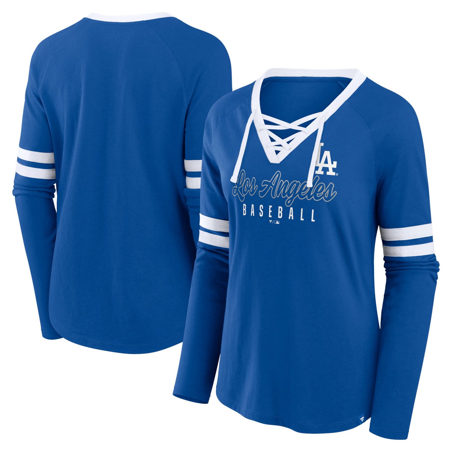 売れ筋商品|||ファナティクス Tシャツ トップス レディース Women's  Los Angeles Dodgers Won Done Raglan Lace-Up Long Sleeve T-Shirt  Fanatics Women's Fanatics Royal Los Angeles Dodgers Won