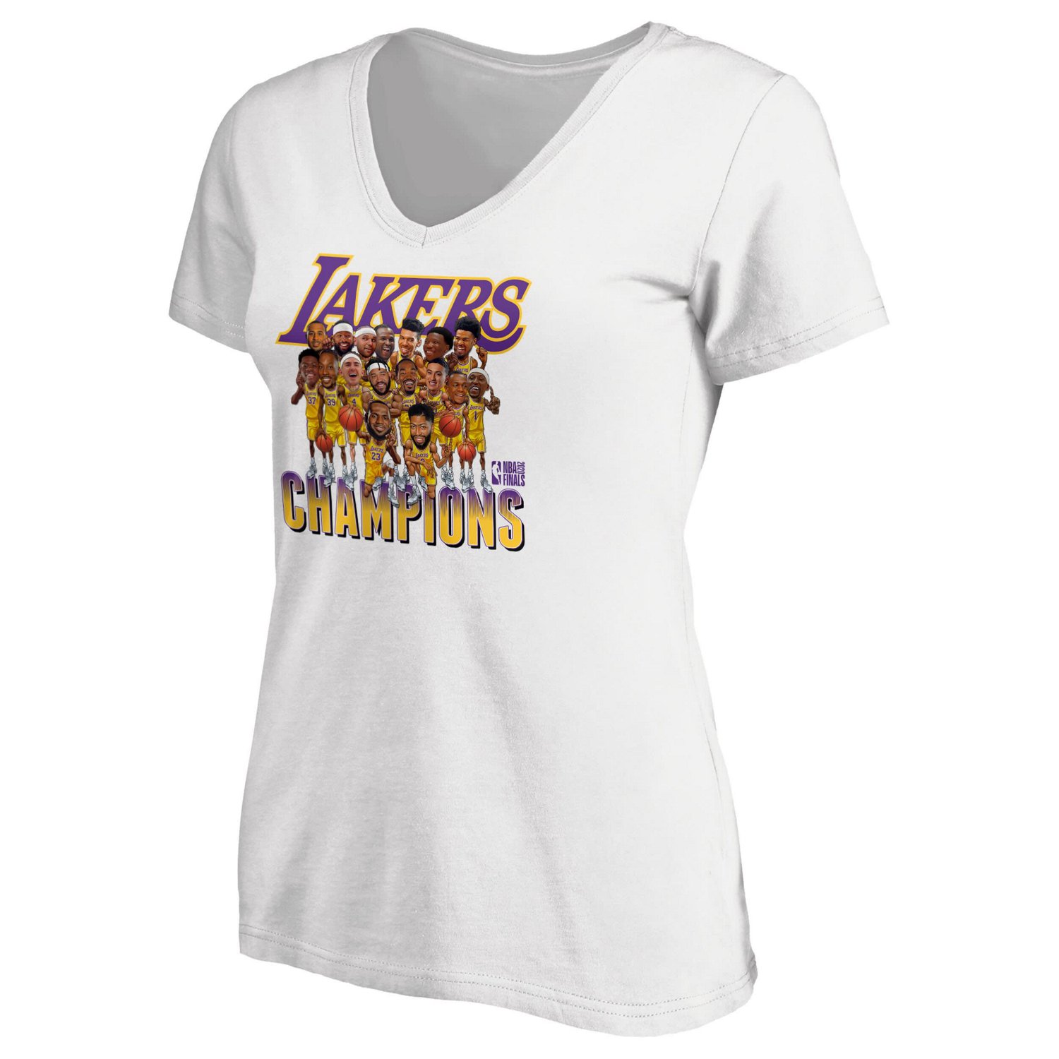 Fanatics Los Angeles Lakers 2020 NBA Finals Champions Team Caricature V-Neck T-Shirt - view number 2