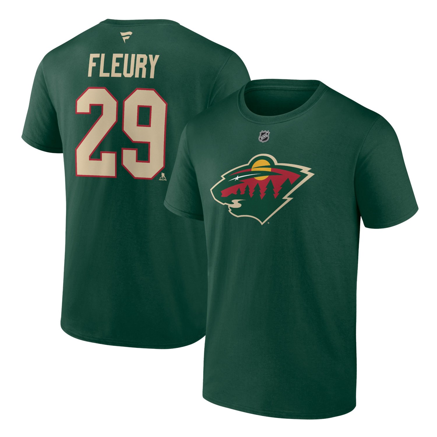 Fanatics Marc-Andre Fleury Minnesota Wild Authentic Stack Name  Number T-Shirt