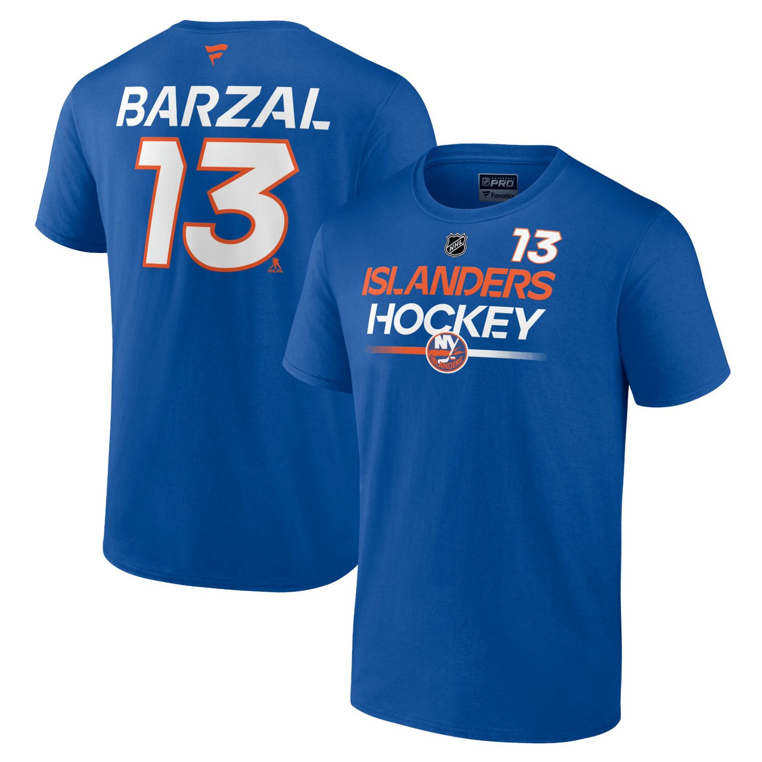 Fanatics Mathew Barzal New York Islanders Authentic Pro Prime Name  Number T-Shirt