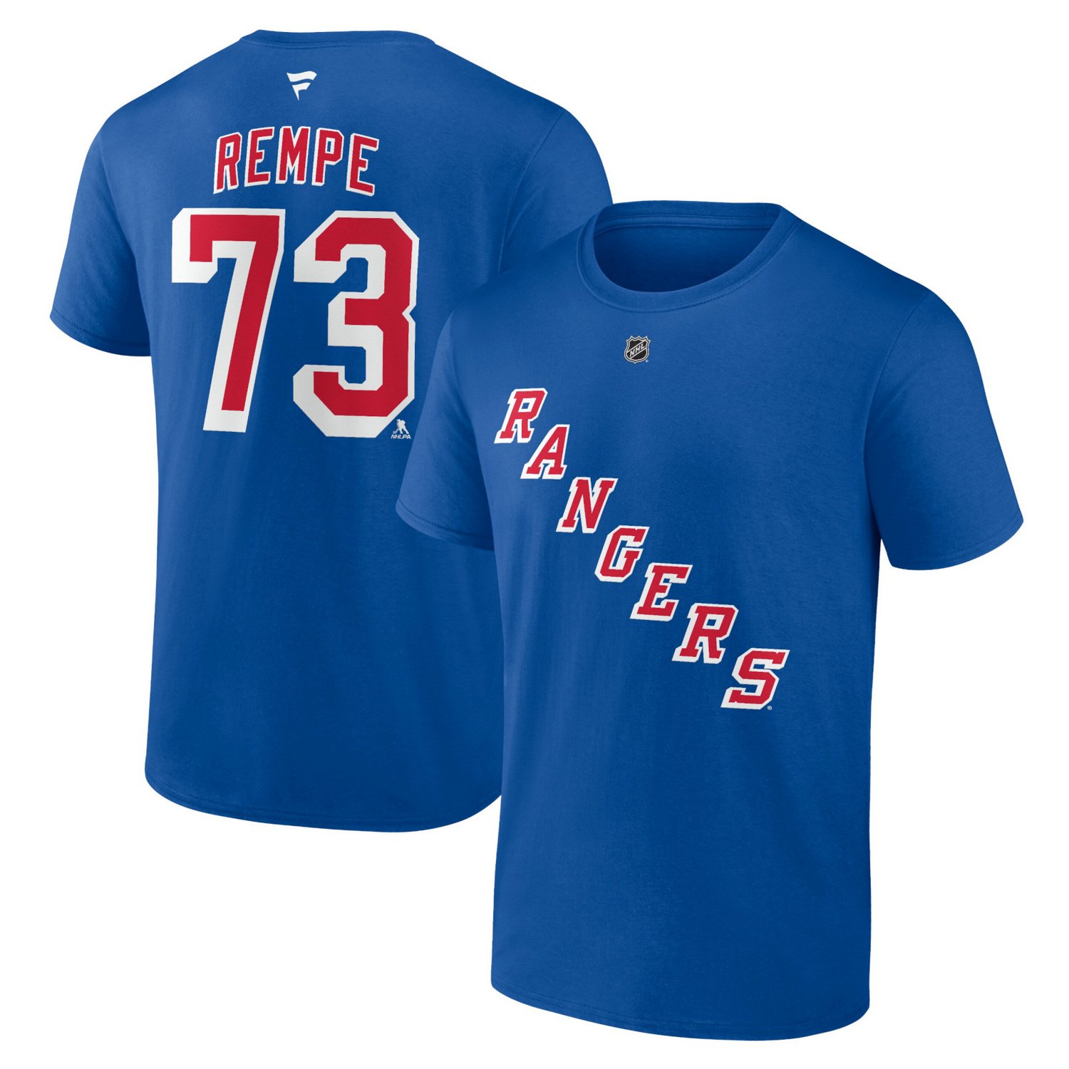 Fanatics Matt Rempe New York Rangers Authentic Stack Name  Number T-Shirt - view number 1