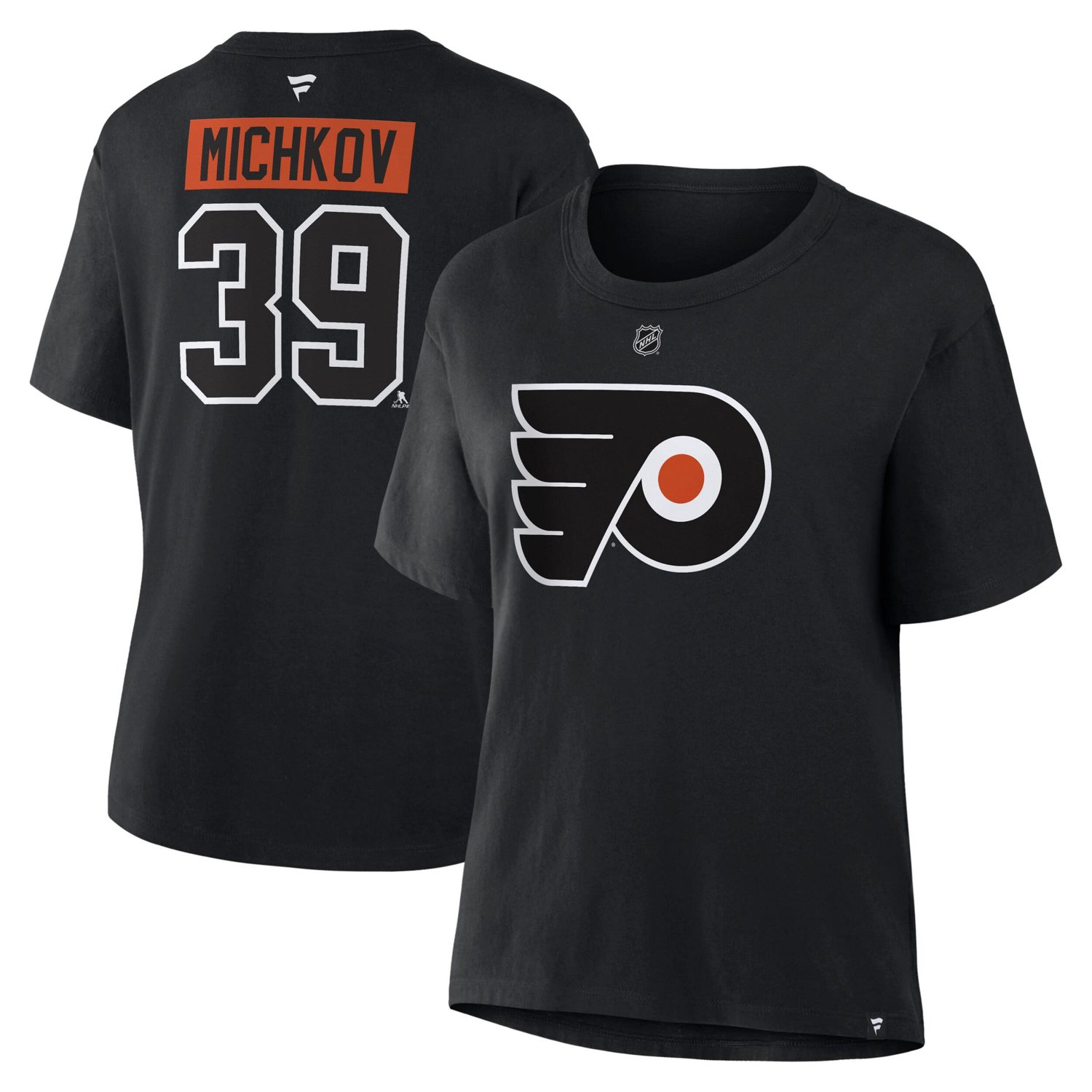 Fanatics Matvei Michkov Philadelphia Flyers Authentic Stack Name  Number T-Shirt