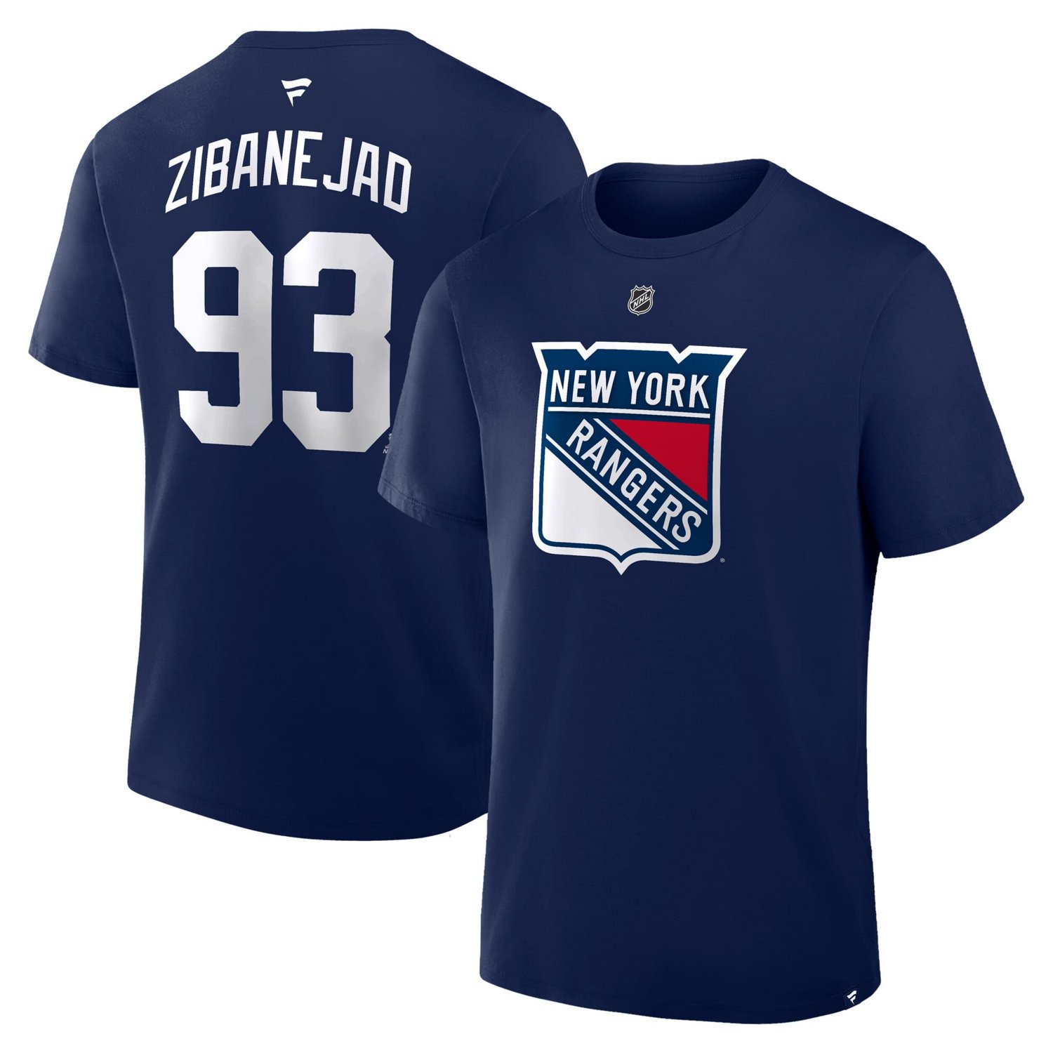 Fanatics Mika Zibanejad New York Rangers Authentic Stack Name  Number T-Shirt