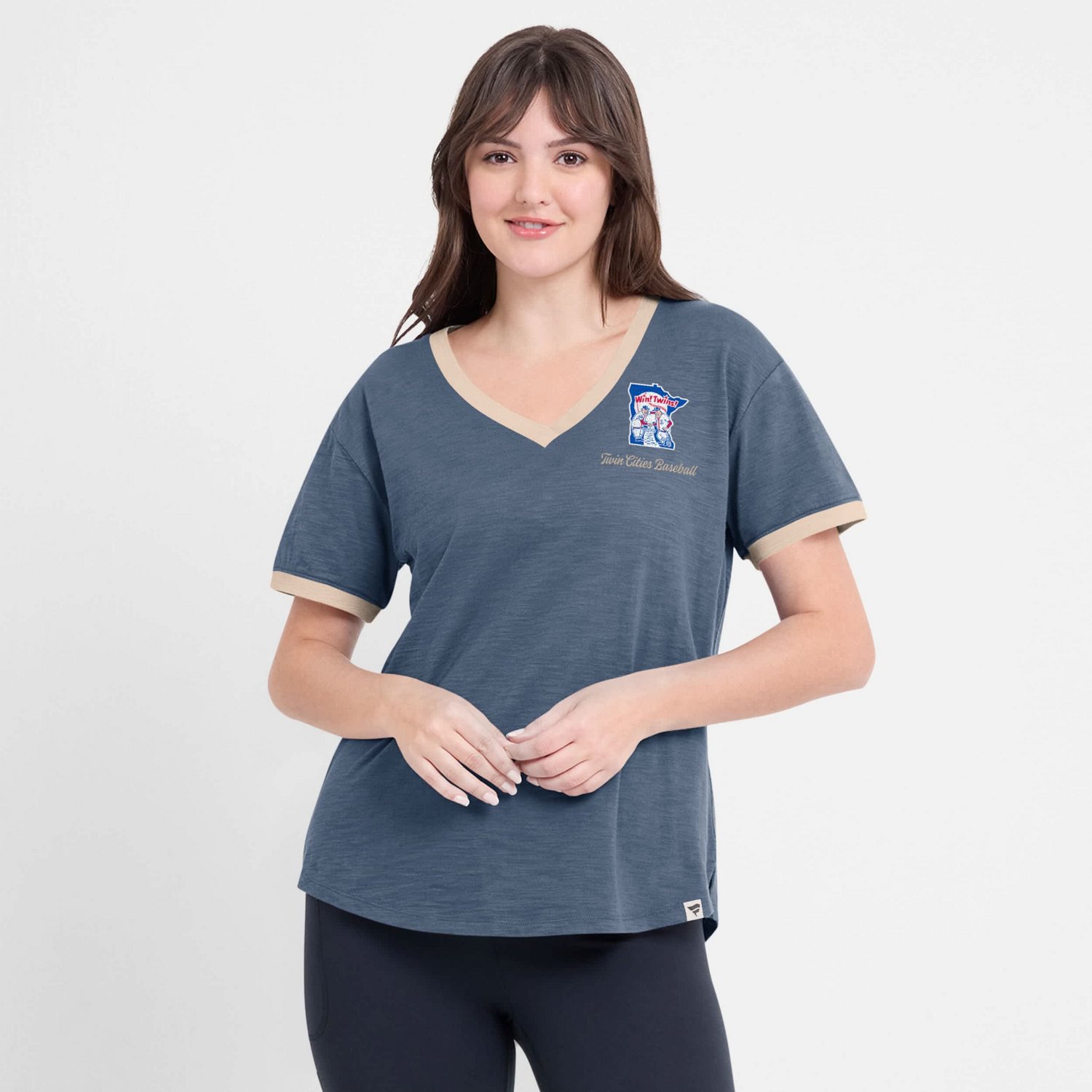 Fanatics Minnesota Twins Binge Worthy Stadium Slub V-Neck T-Shirt                                                                - view number 4