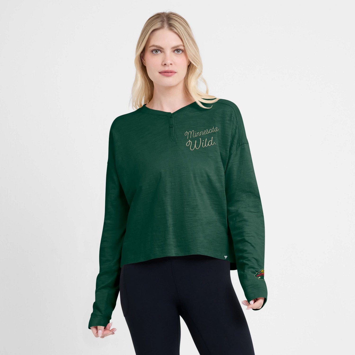 Fanatics Minnesota Wild Oversized All Out Effort Long Sleeve Henley T-Shirt - view number 4