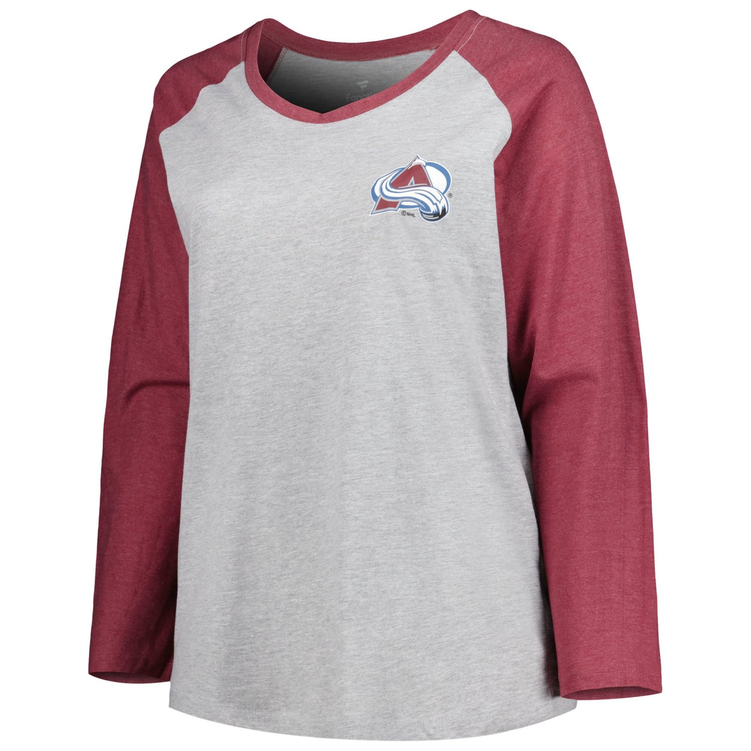 Fanatics Nathan MacKinnon Heather Burgundy Colorado Avalanche Plus Size Name  Number Raglan Long Sleeve T-Shirt                  - view number 2