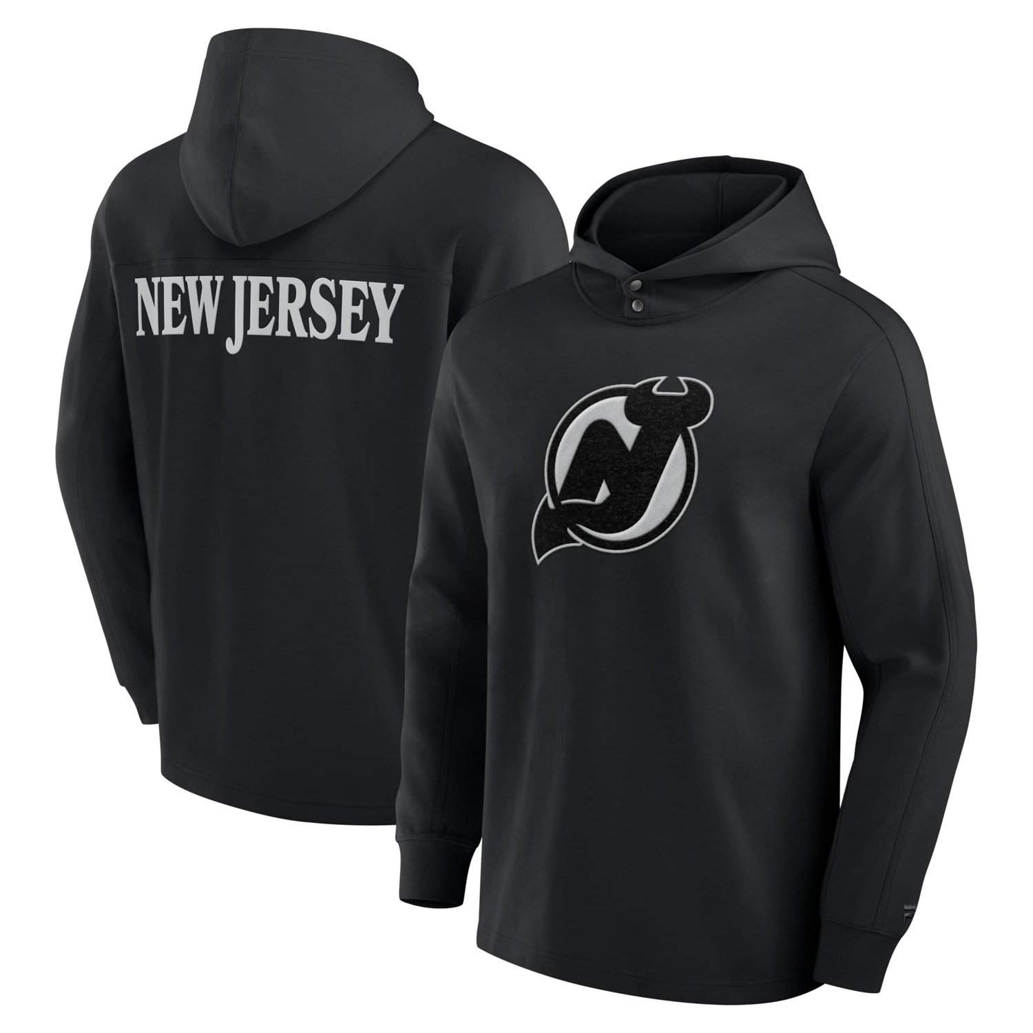 Fanatics New Jersey Devils Elements Blaze Tri-Blend Long Sleeve Hoodie T-Shirt