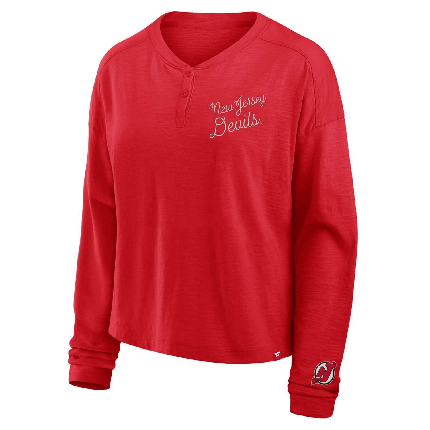 Fanatics New Jersey Devils Oversized All Out Effort Long Sleeve Henley T-Shirt - view number 2
