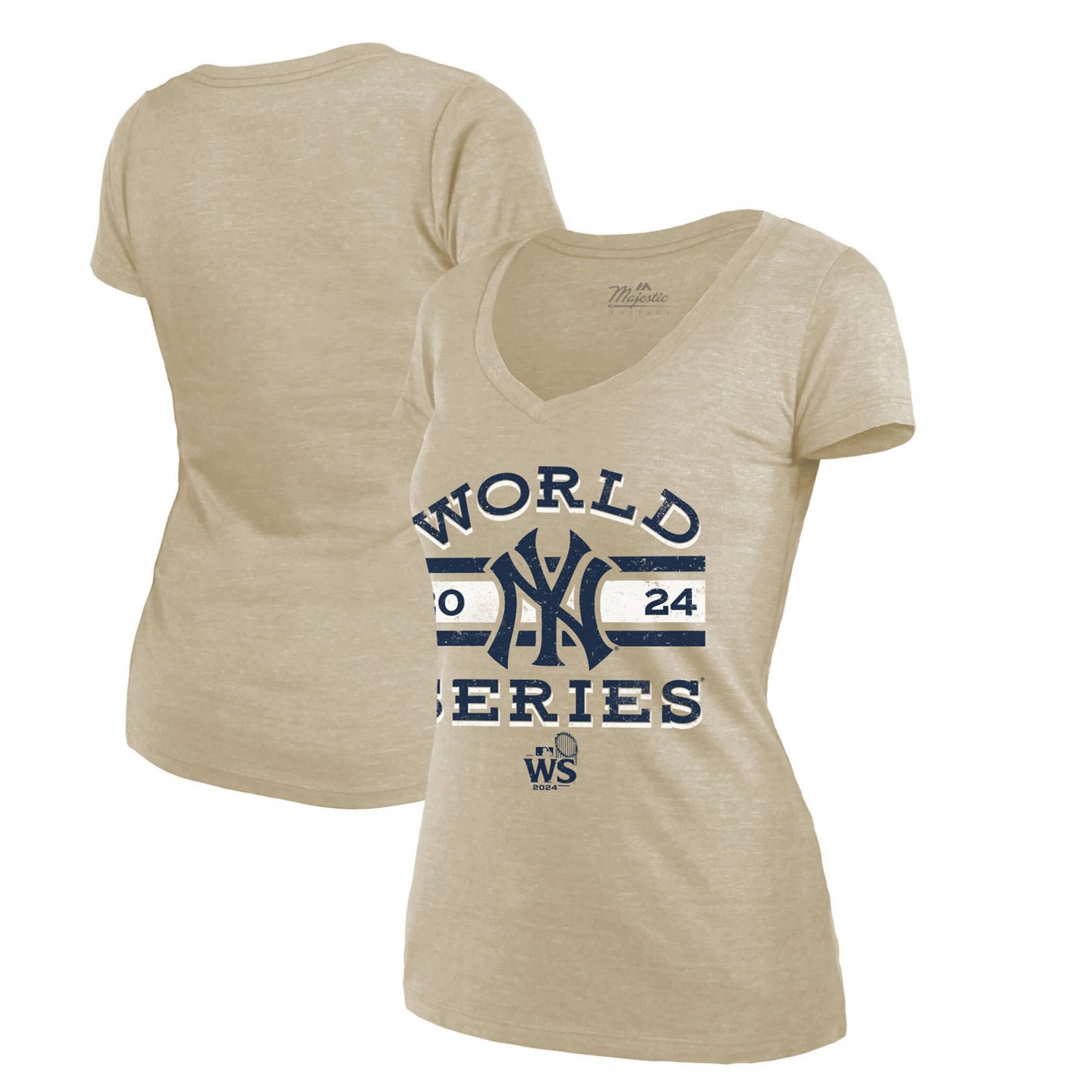 Fanatics New York Yankees 2024 World Series Modest Tri-Blend V-Neck T-Shirt - view number 1