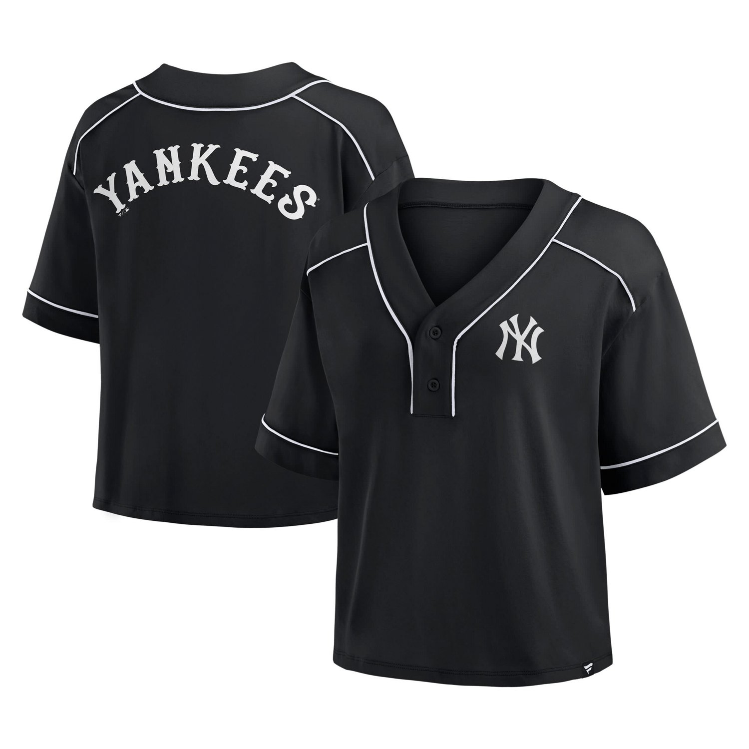 Fanatics New York Yankees Oversized Champ Game Cropped V-Neck T-Shirt - view number 1