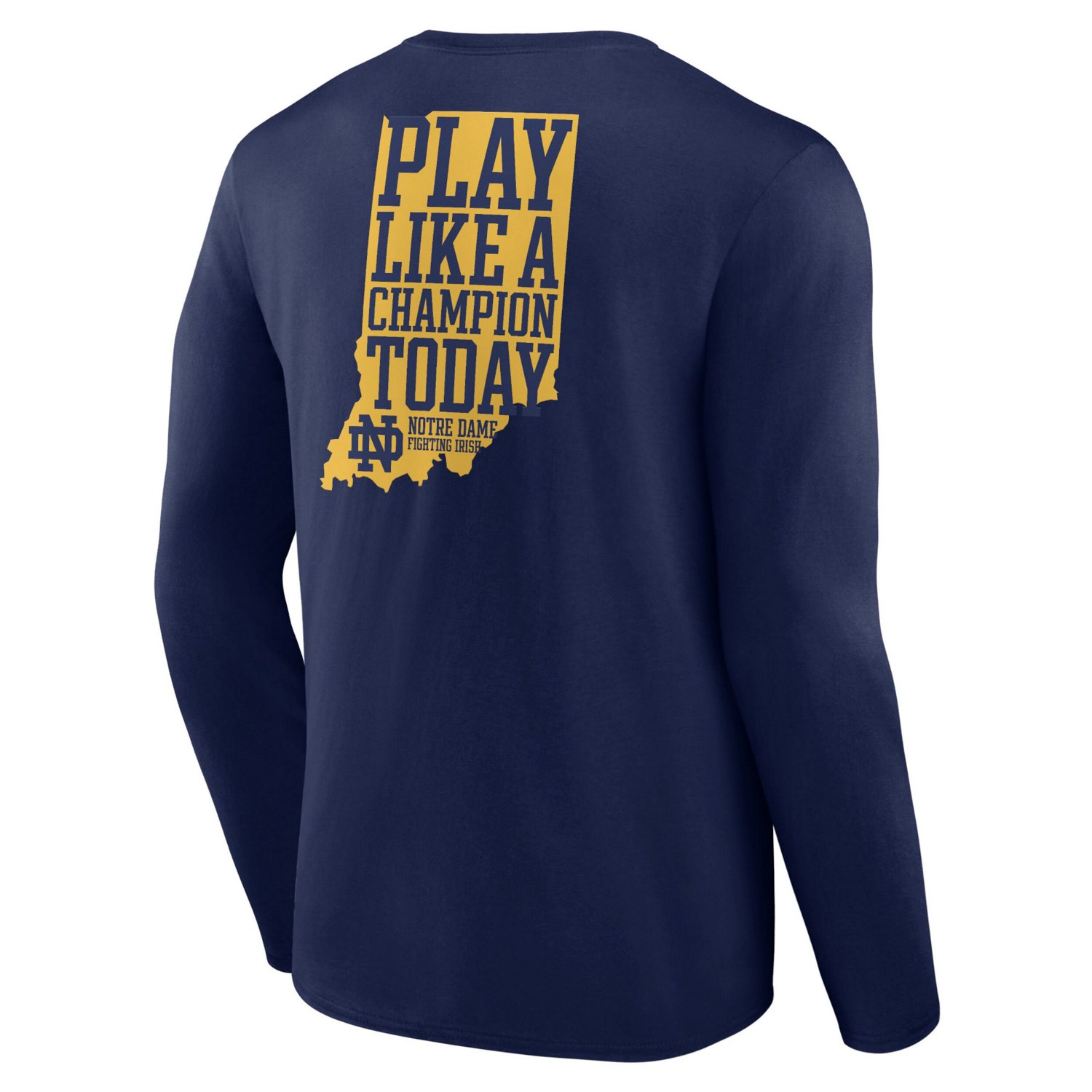 Fanatics Notre Dame Fighting Irish Hometown Play Like A Champion Today Logo 2-Hit Long Sleeve T-Shirt