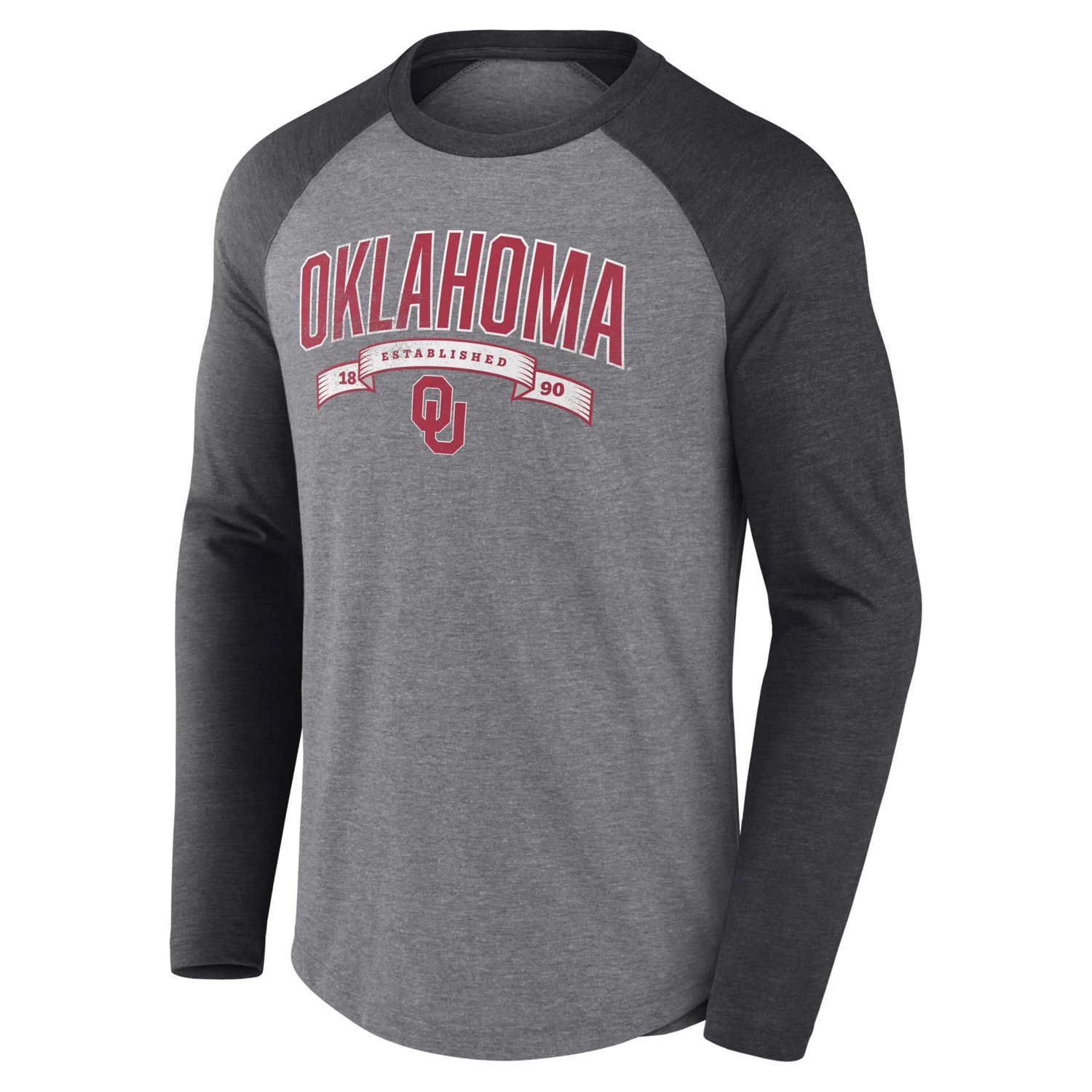 Fanatics Oklahoma Sooners Banner Year Tri-Blend Raglan Long Sleeve T-Shirt                                                       - view number 2
