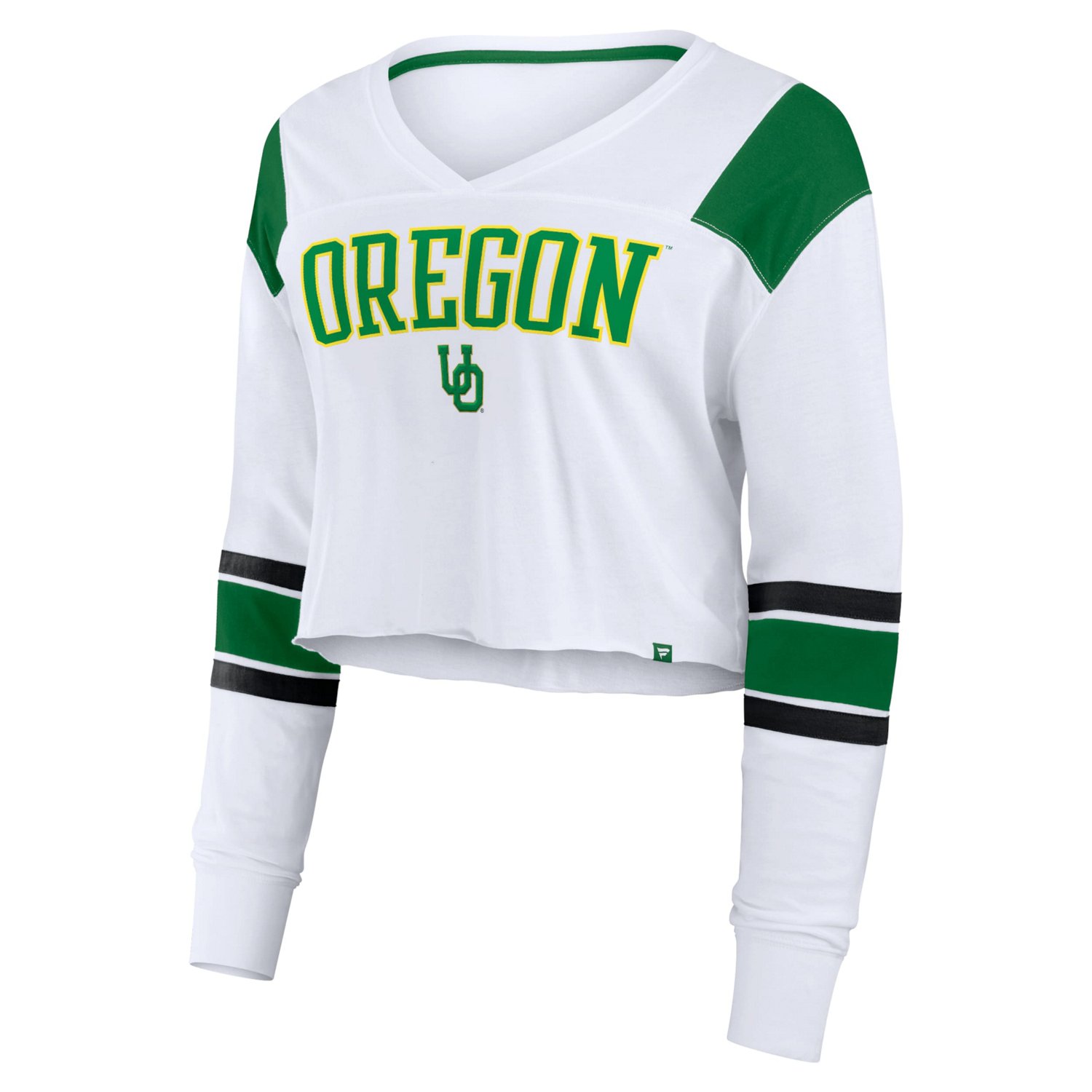 Fanatics Oregon Ducks Training Camp Cropped Long Sleeve V-Neck Fashion Top - view number 2
