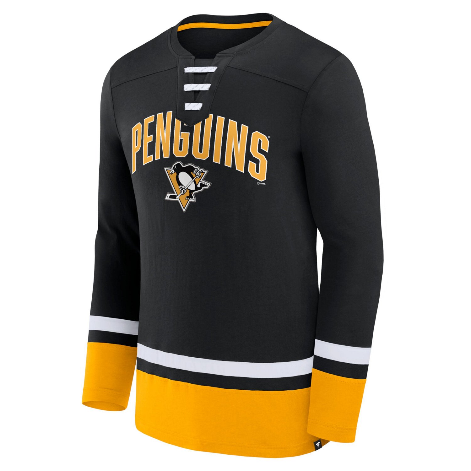 Fanatics Pittsburgh Penguins Back Pass Lace-Up Long Sleeve T-Shirt