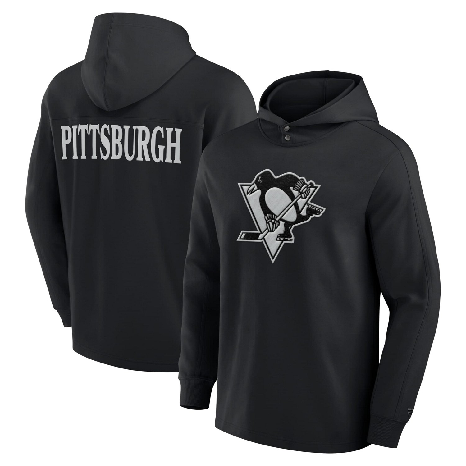 Fanatics Pittsburgh Penguins Elements Blaze Tri-Blend Long Sleeve Hoodie T-Shirt