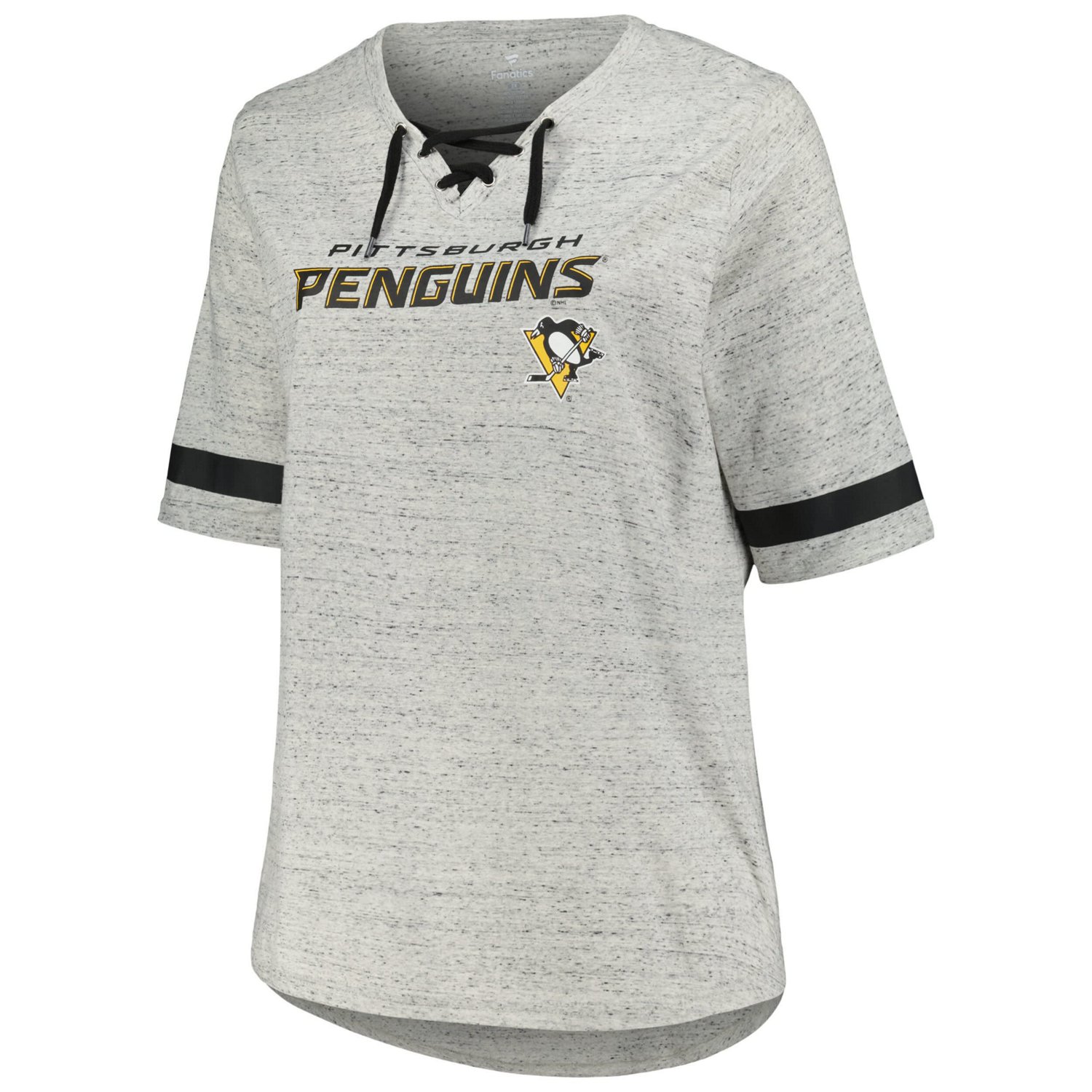Fanatics Pittsburgh Penguins Plus Size Lace-Up T-Shirt - view number 2