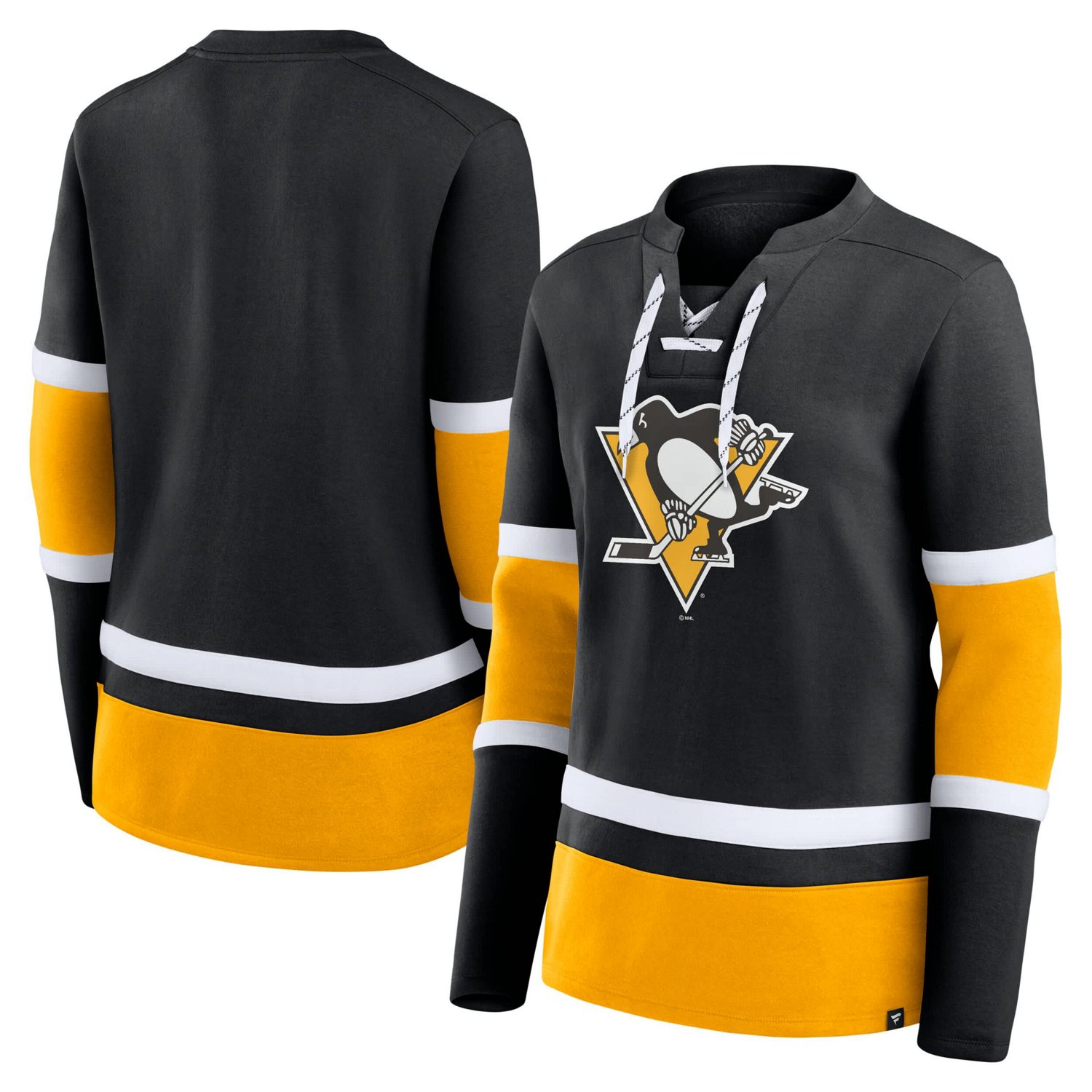 Fanatics Pittsburgh Penguins Prime Time Lace-Up Long Sleeve T-Shirt