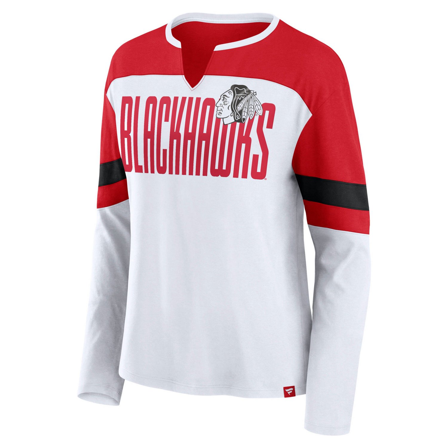 Fanatics Red Chicago Blackhawks Frozen Long Sleeve Notch Neck T-Shirt                                                            - view number 2
