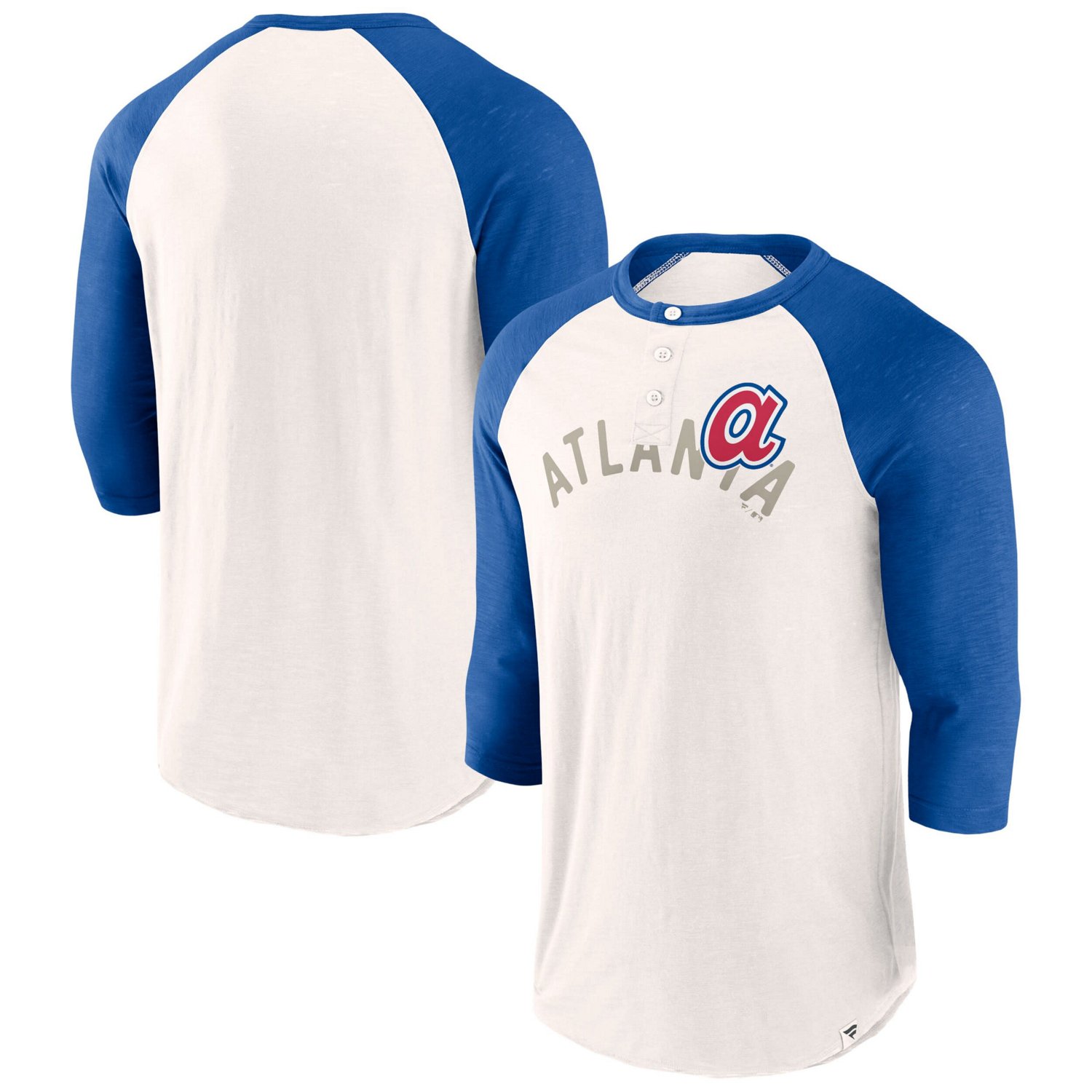 Fanatics Royal Atlanta Braves Backdoor Slider Raglan 3 4-Sleeve T-Shirt