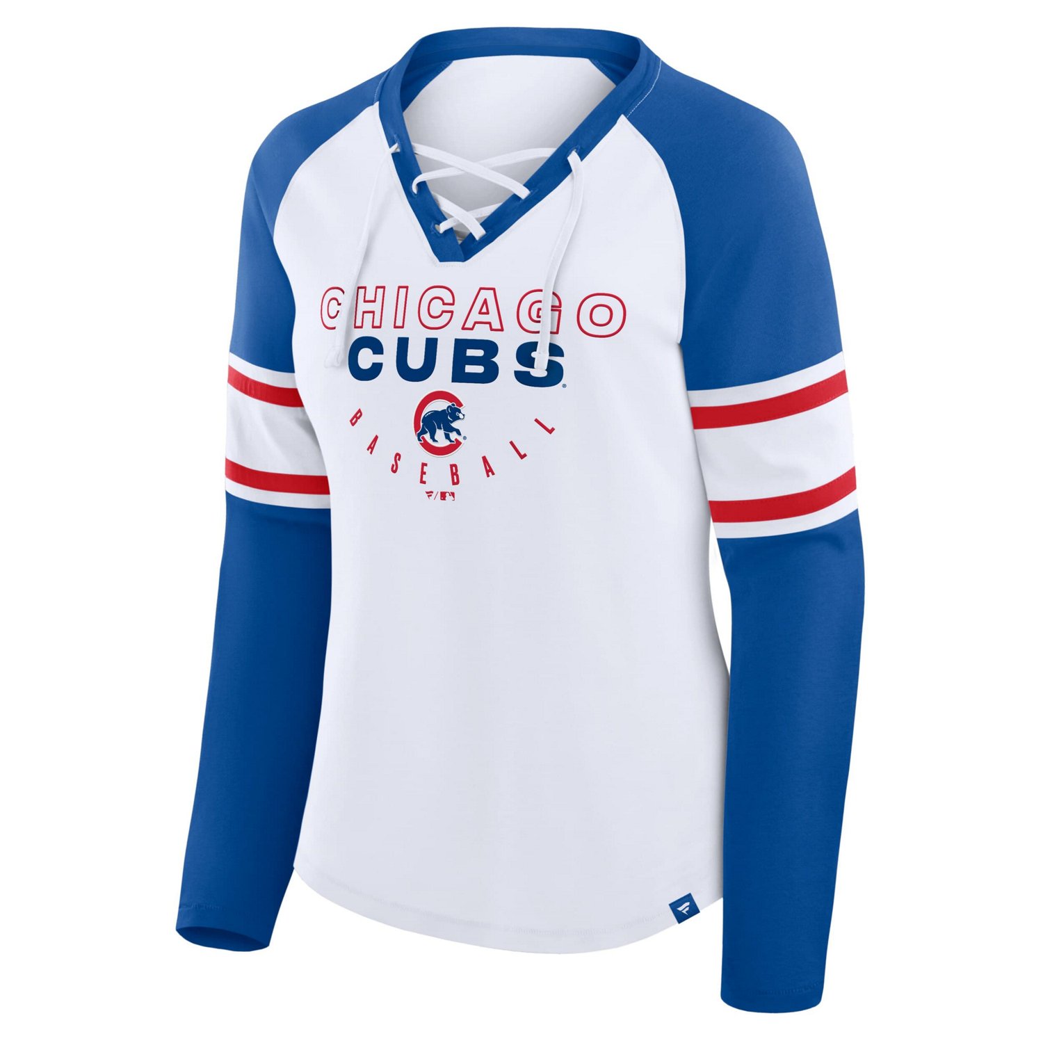 Fanatics Royal Chicago Cubs Blitz Package Raglan Lace-Up V-Neck Long Sleeve T-Shirt - view number 2