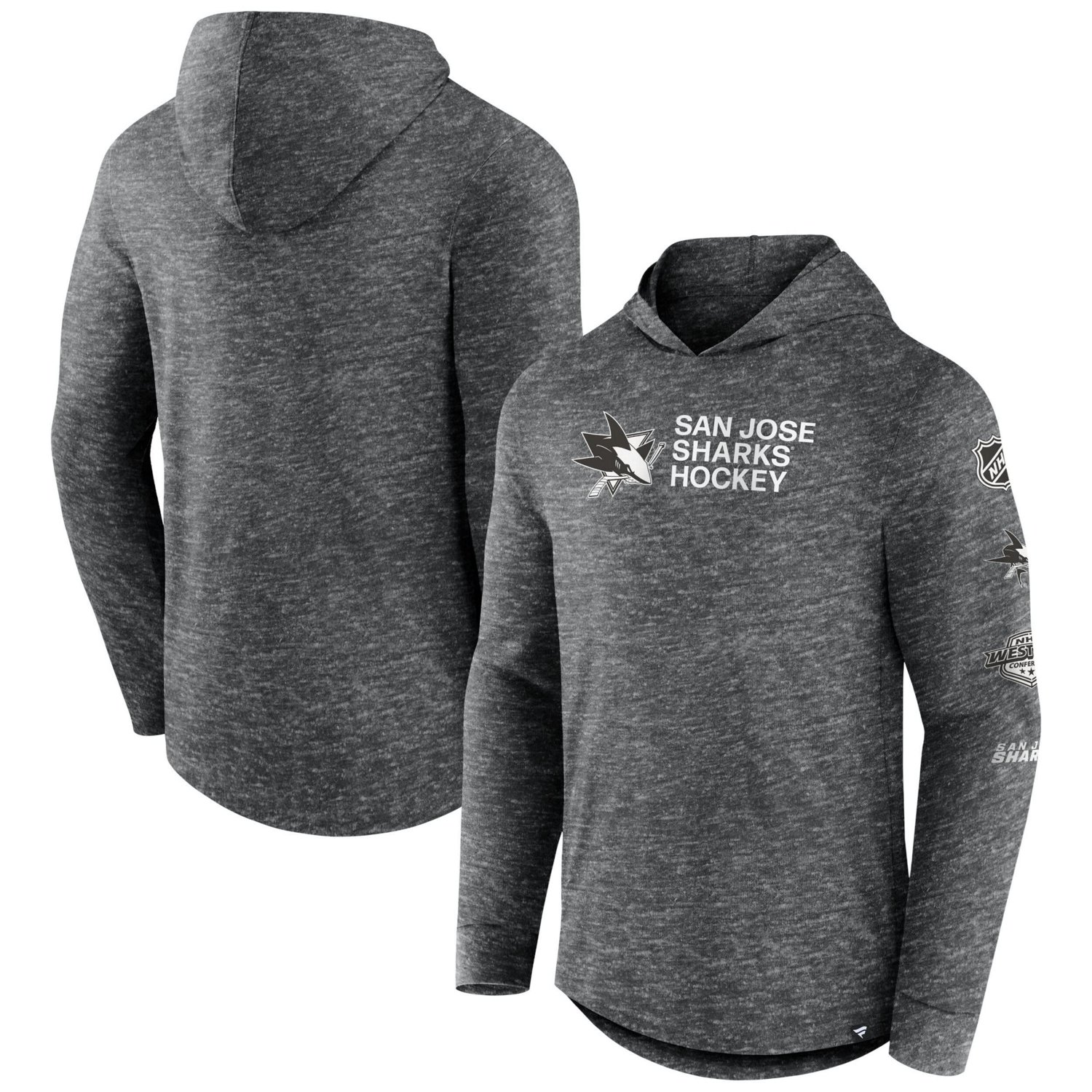 Fanatics San Jose Sharks Stacked Long Sleeve Hoodie T-Shirt