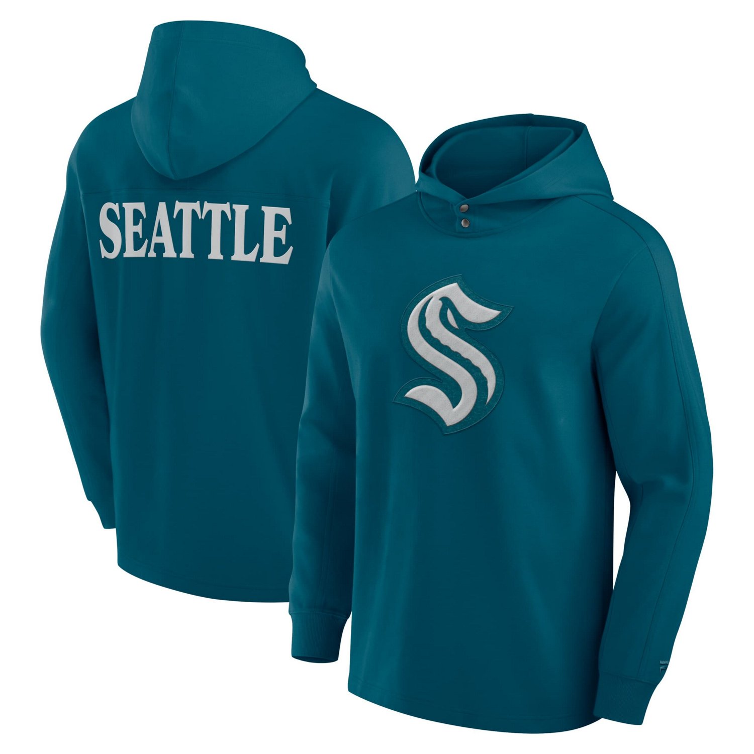 Fanatics Seattle Kraken Elements Blaze Tri-Blend Long Sleeve Hoodie T-Shirt