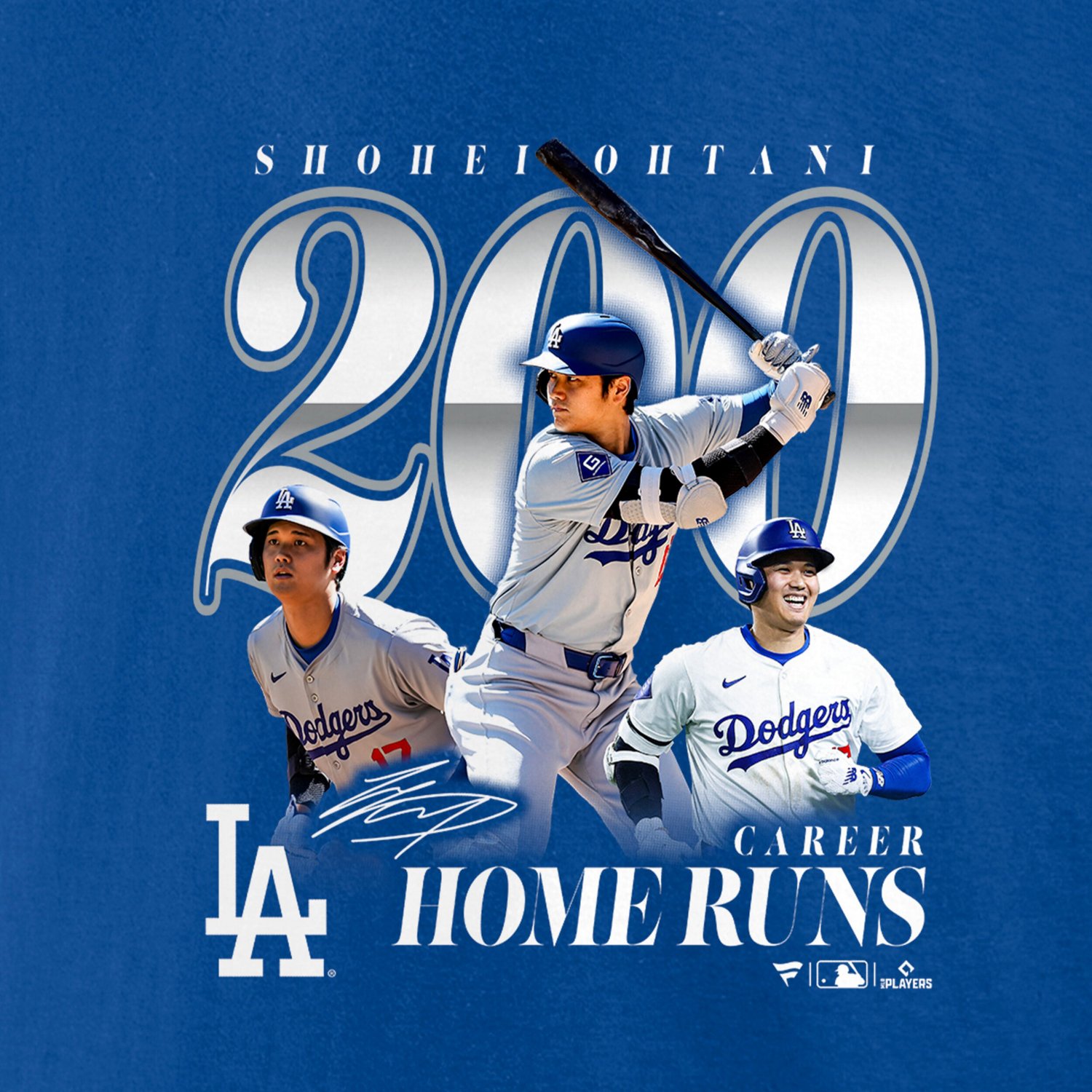 Fanatics Shohei Ohtani Los Angeles Dodgers 200th Career Home Run T-Shirt - view number 4