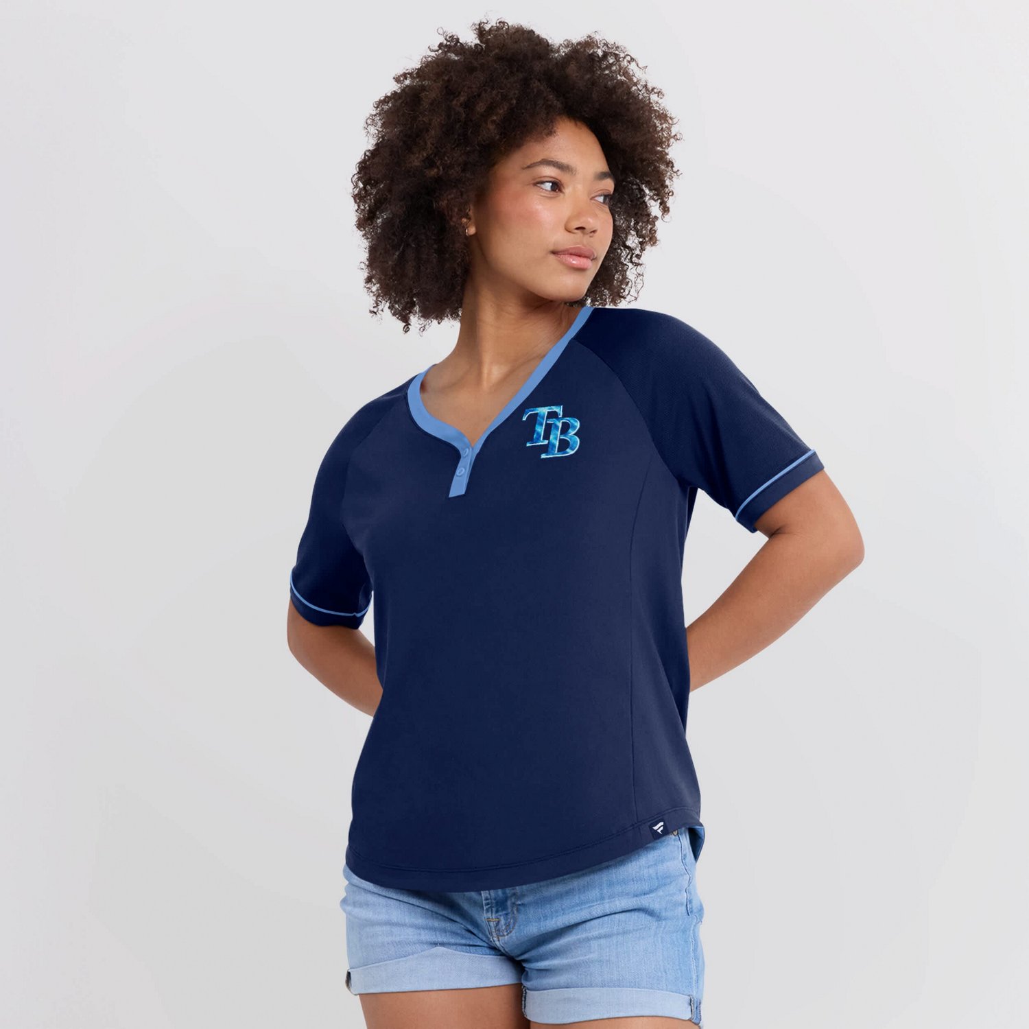 Fanatics Tampa Bay Rays League Diva Star Raglan V-Neck T-Shirt - view number 4